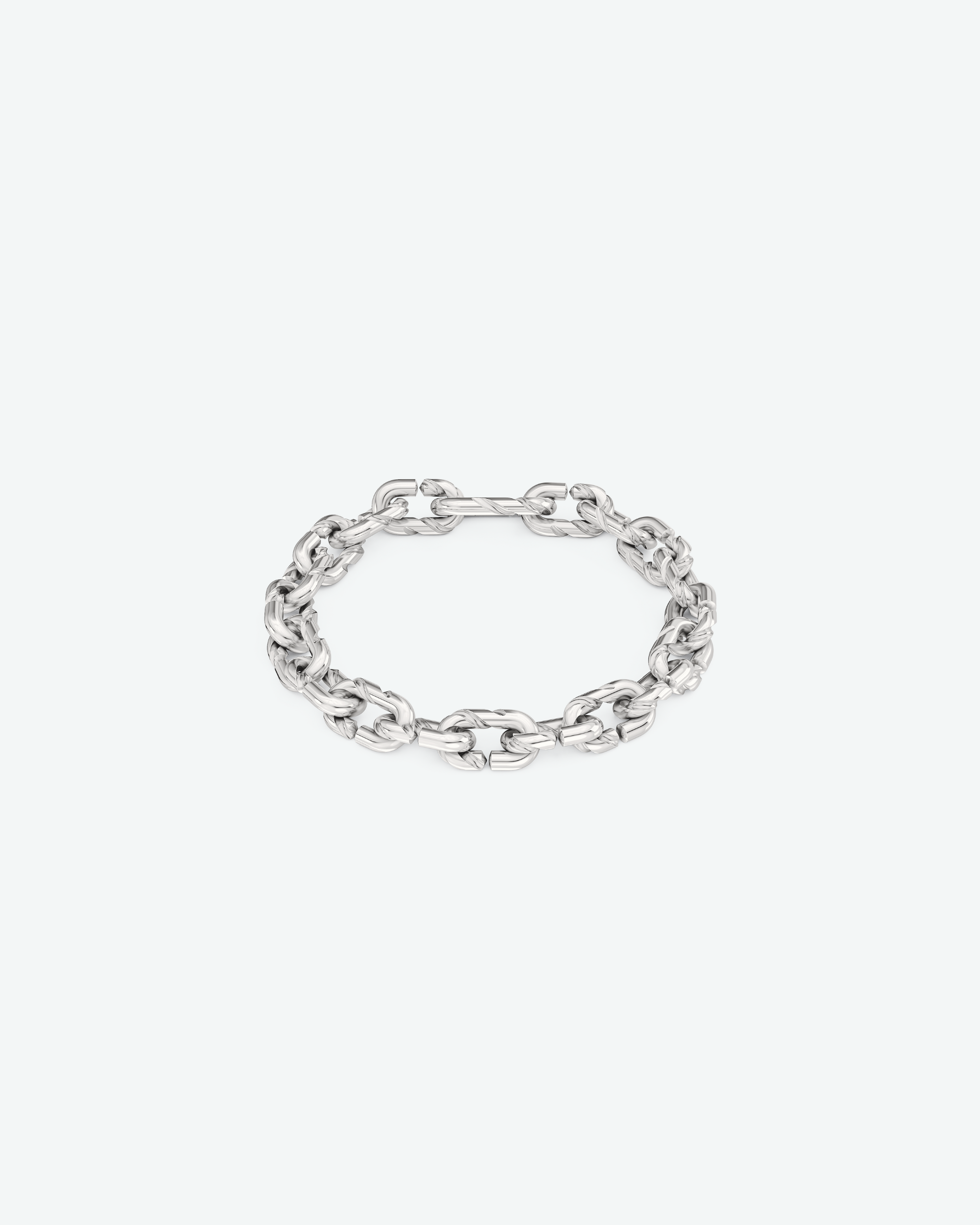 Machina Link Bracelet 3mm in White Gold