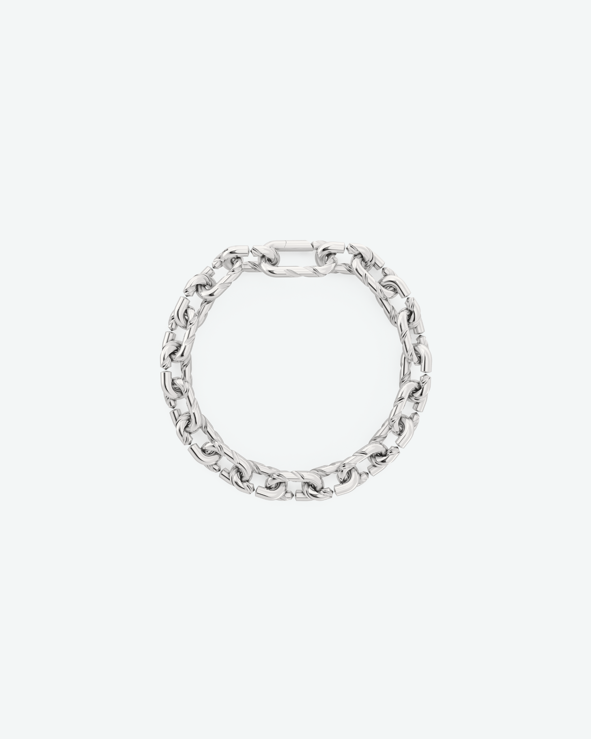 Machina Link Bracelet 3mm in White Gold