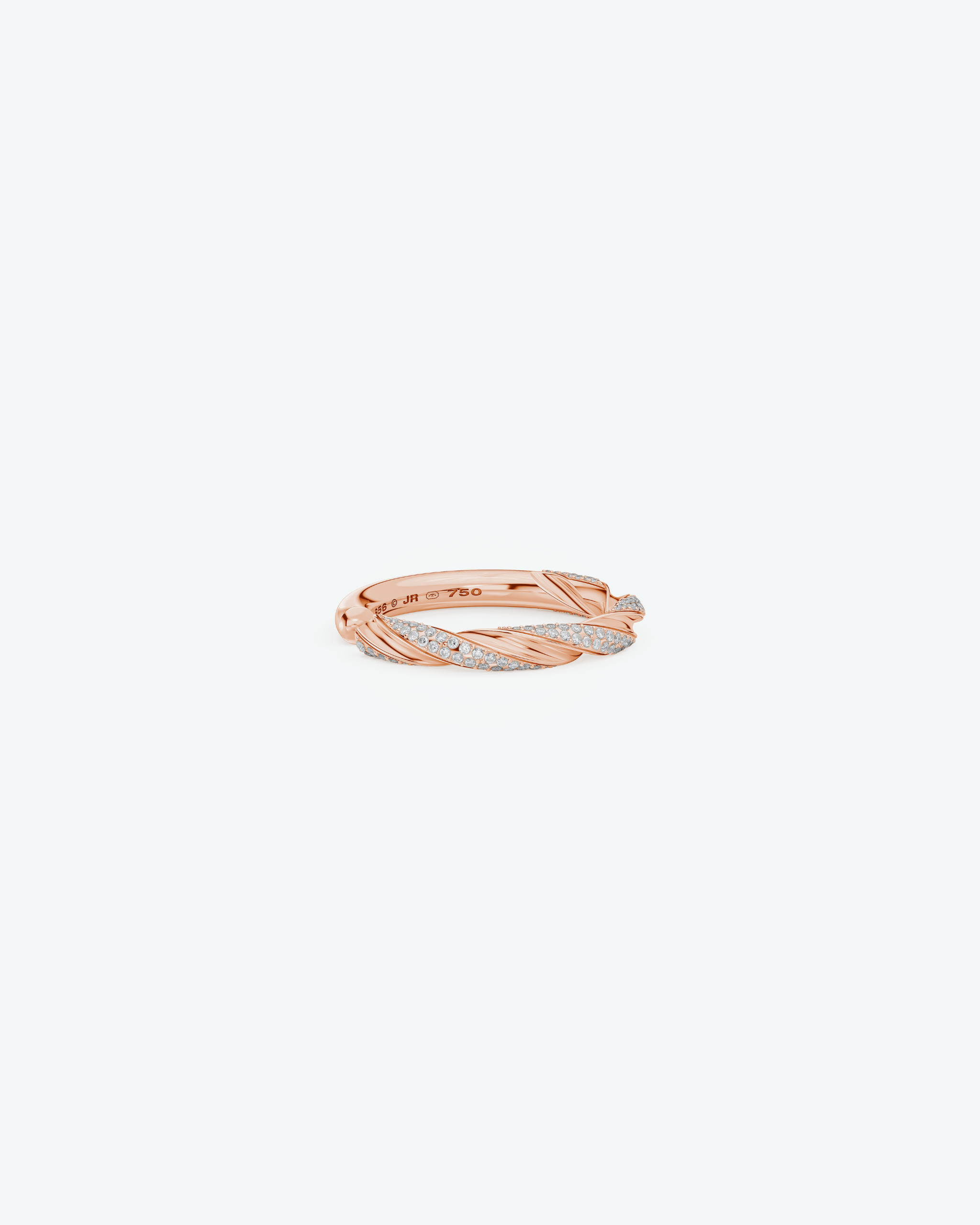 Machina Ring 3mm in Rose Gold with Diamonds