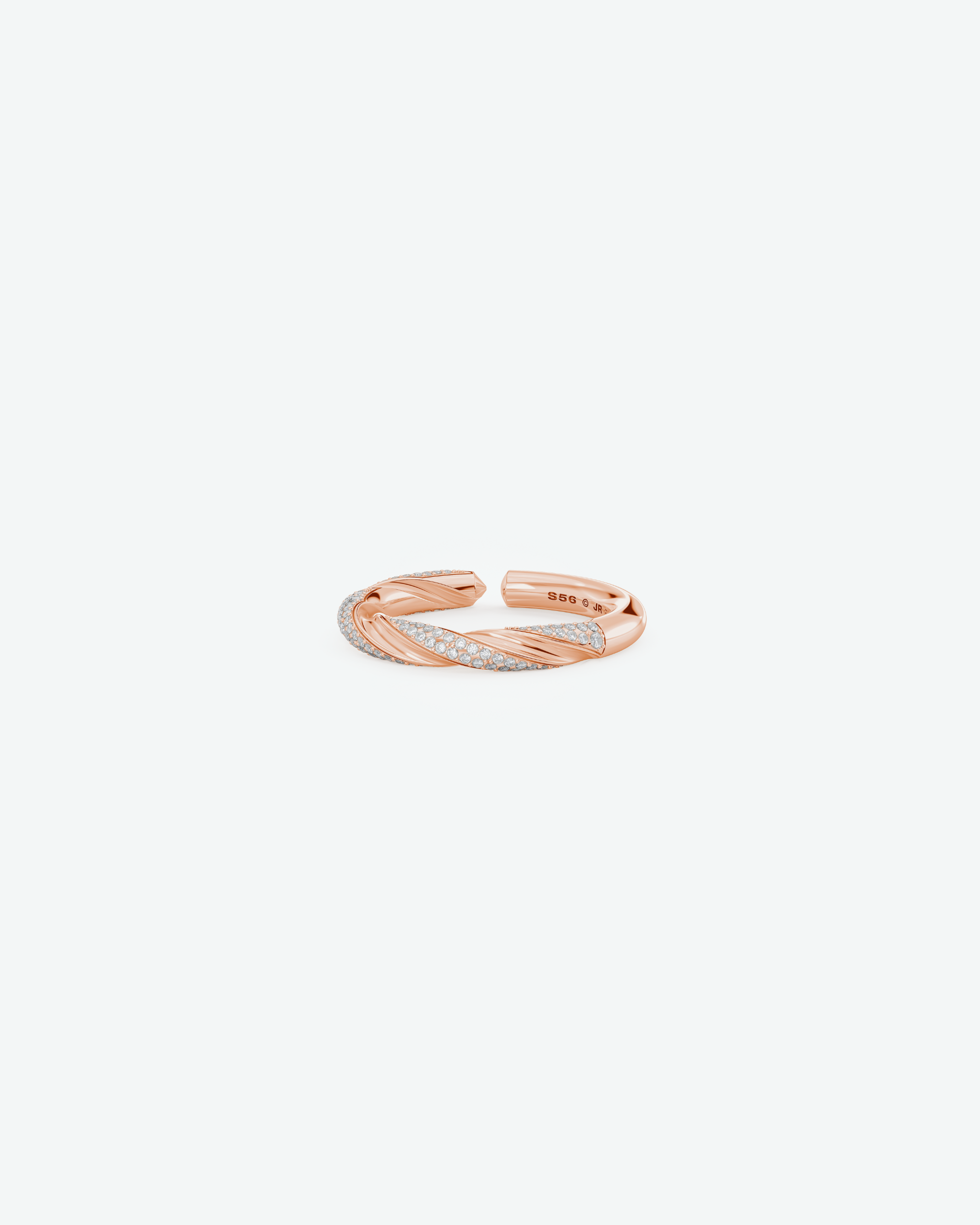 Machina Ring 3mm in Rose Gold with Diamonds
