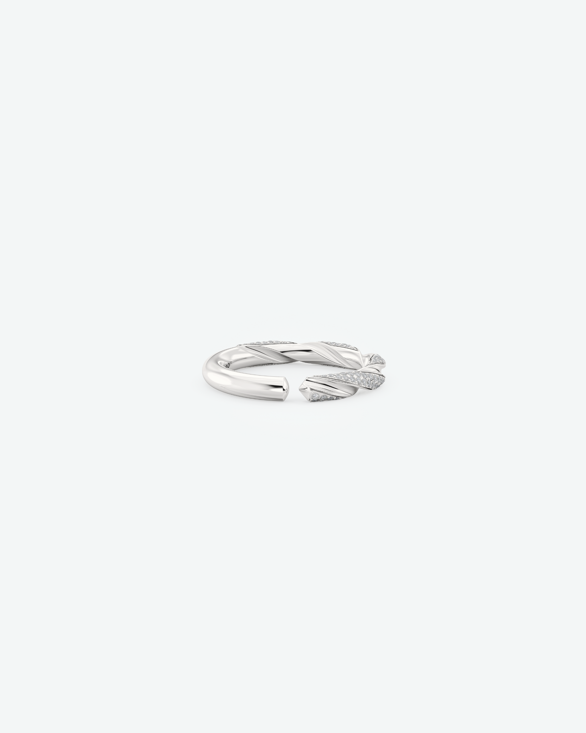 Machina Ring 3mm in White Gold with Diamonds