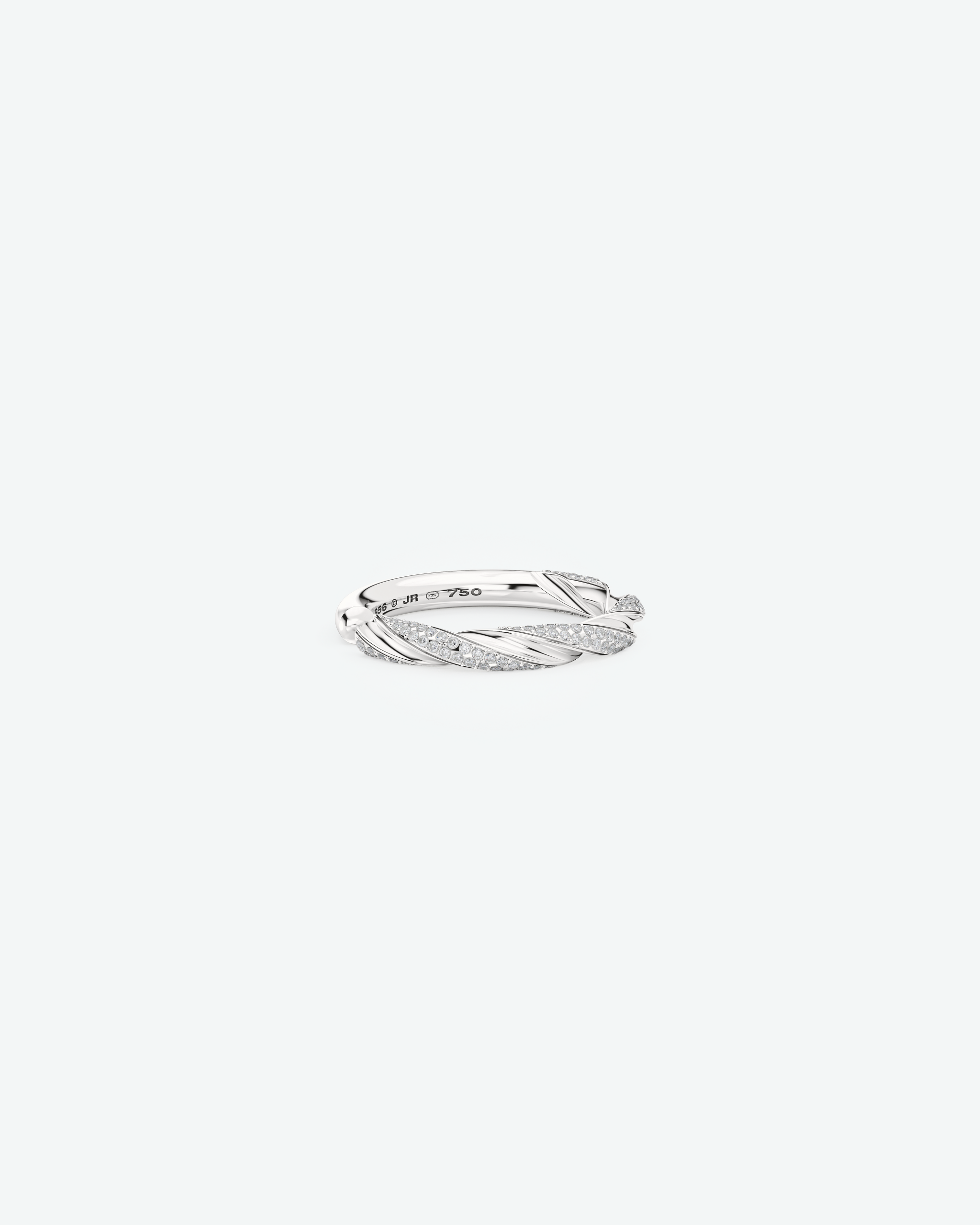 Machina Ring 3mm in White Gold with Diamonds