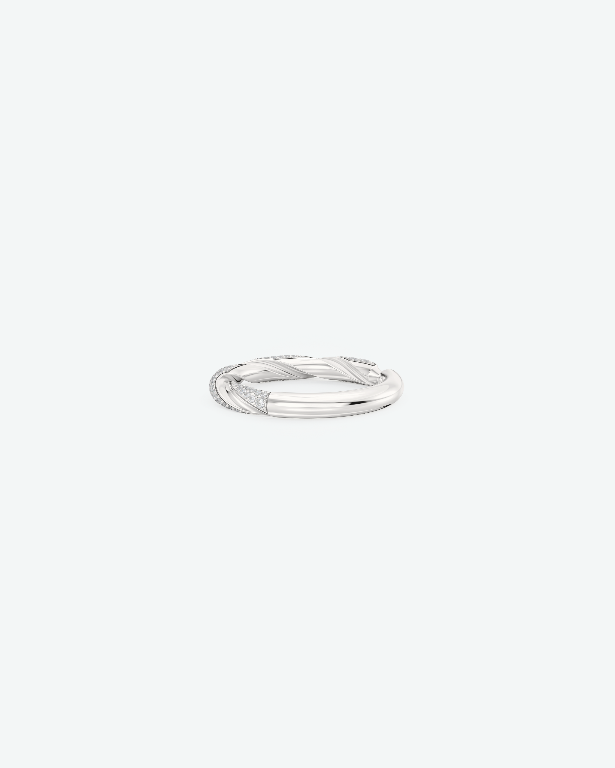 Machina Ring 3mm in White Gold with Diamonds