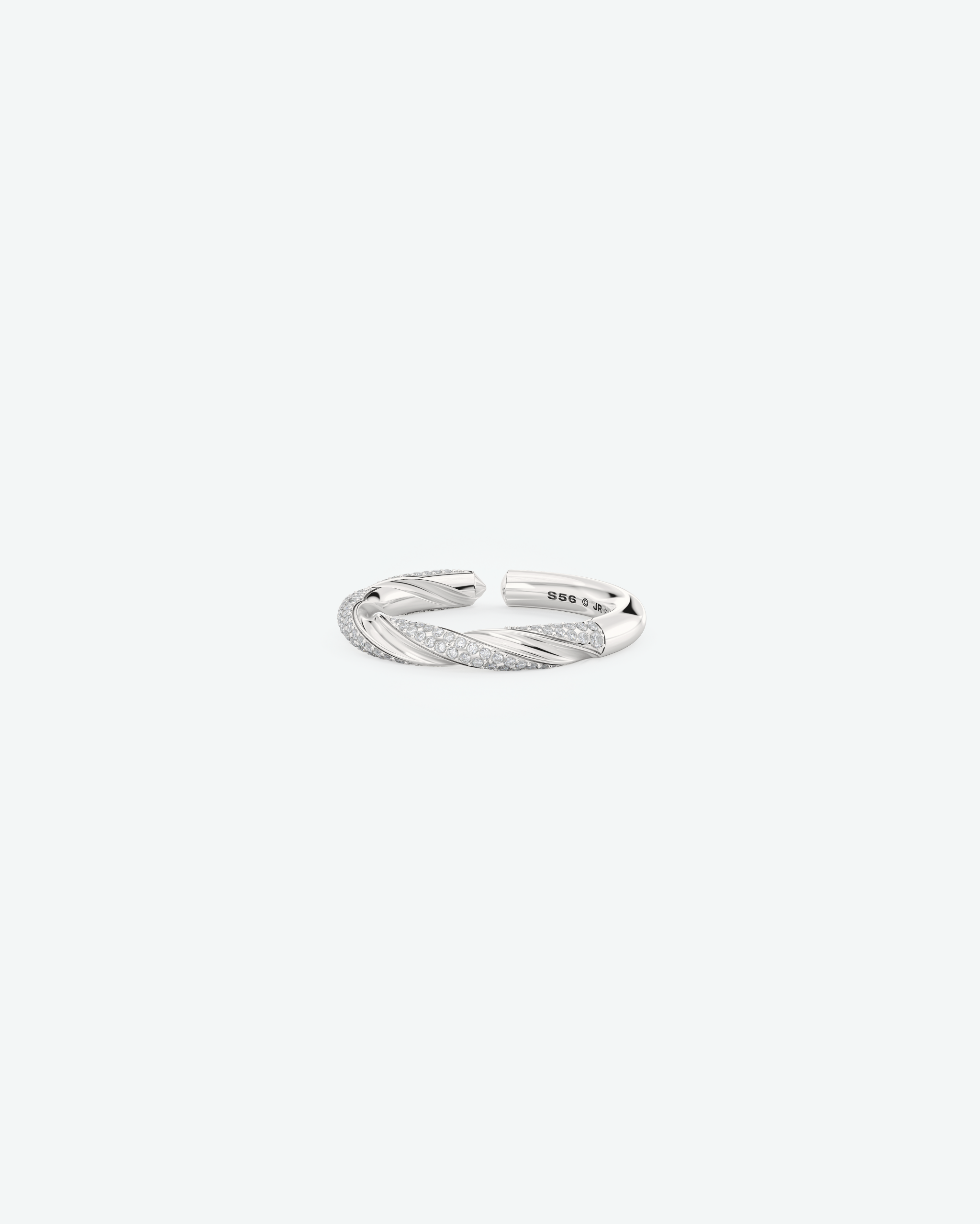 Machina Ring 3mm in White Gold with Diamonds