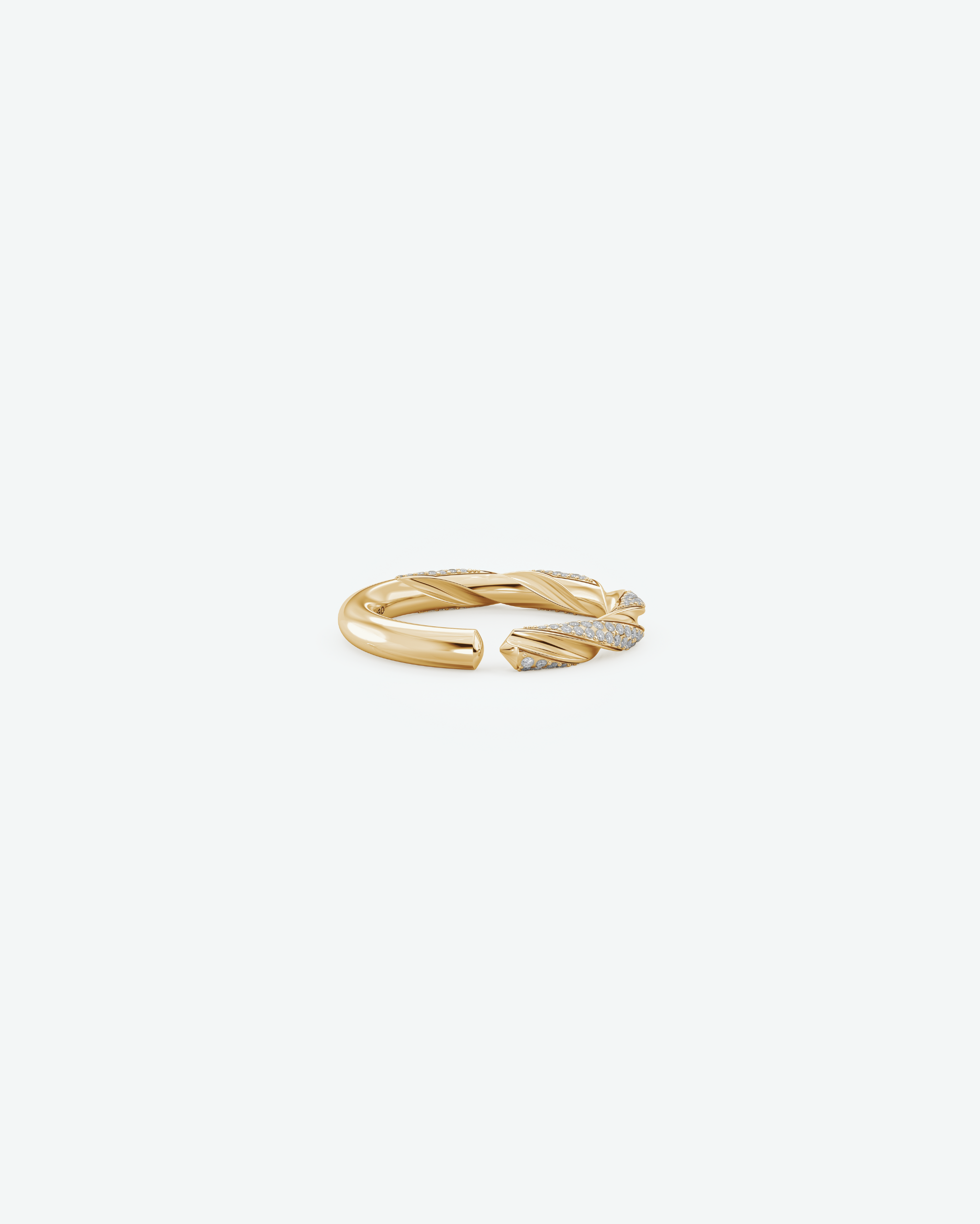 Machina Ring 3mm in Yellow Gold with Diamonds