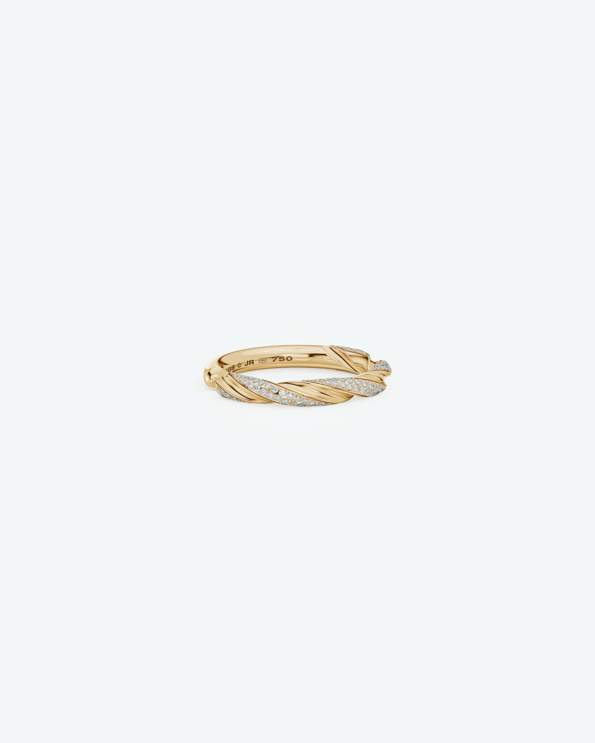 Machina Ring 3mm in Yellow Gold with Diamonds