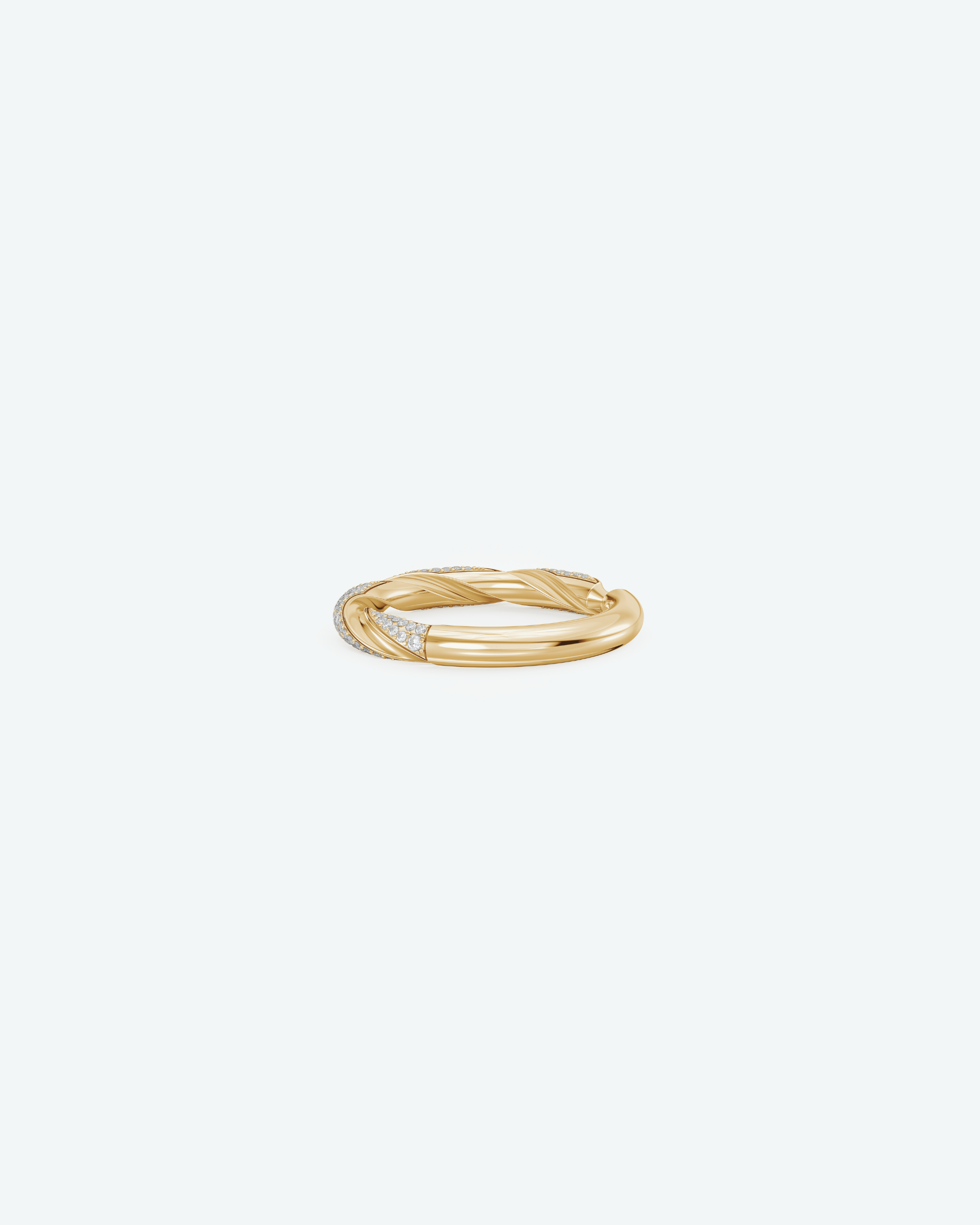 Machina Ring 3mm in Yellow Gold with Diamonds