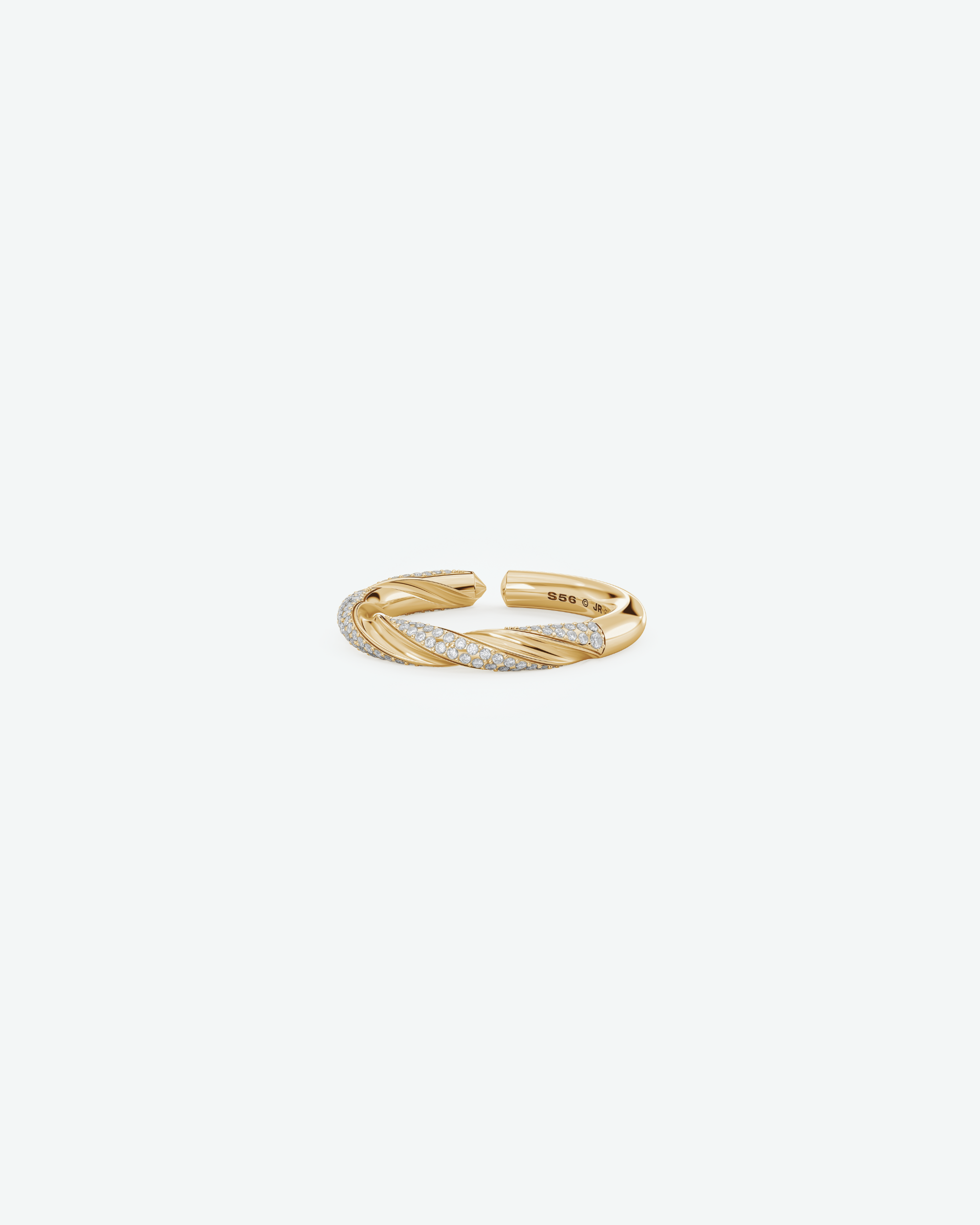 Machina Ring 3mm in Yellow Gold with Diamonds