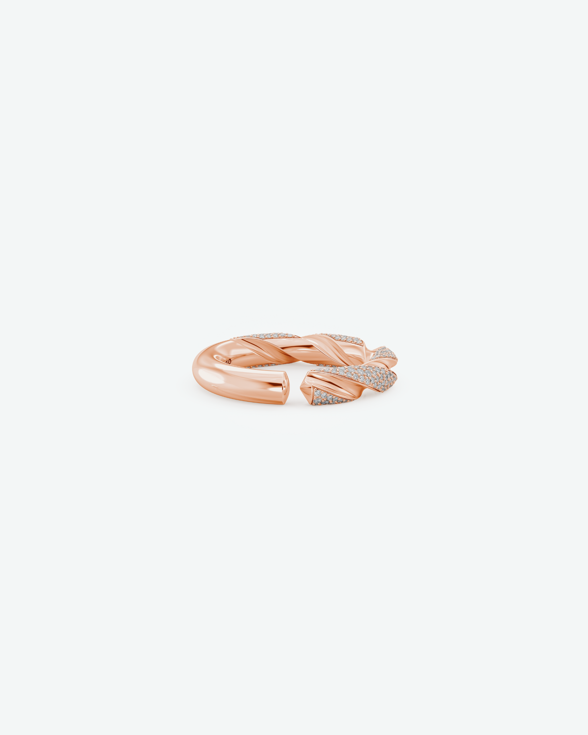 Machina Ring 4mm in Rose Gold with Diamonds