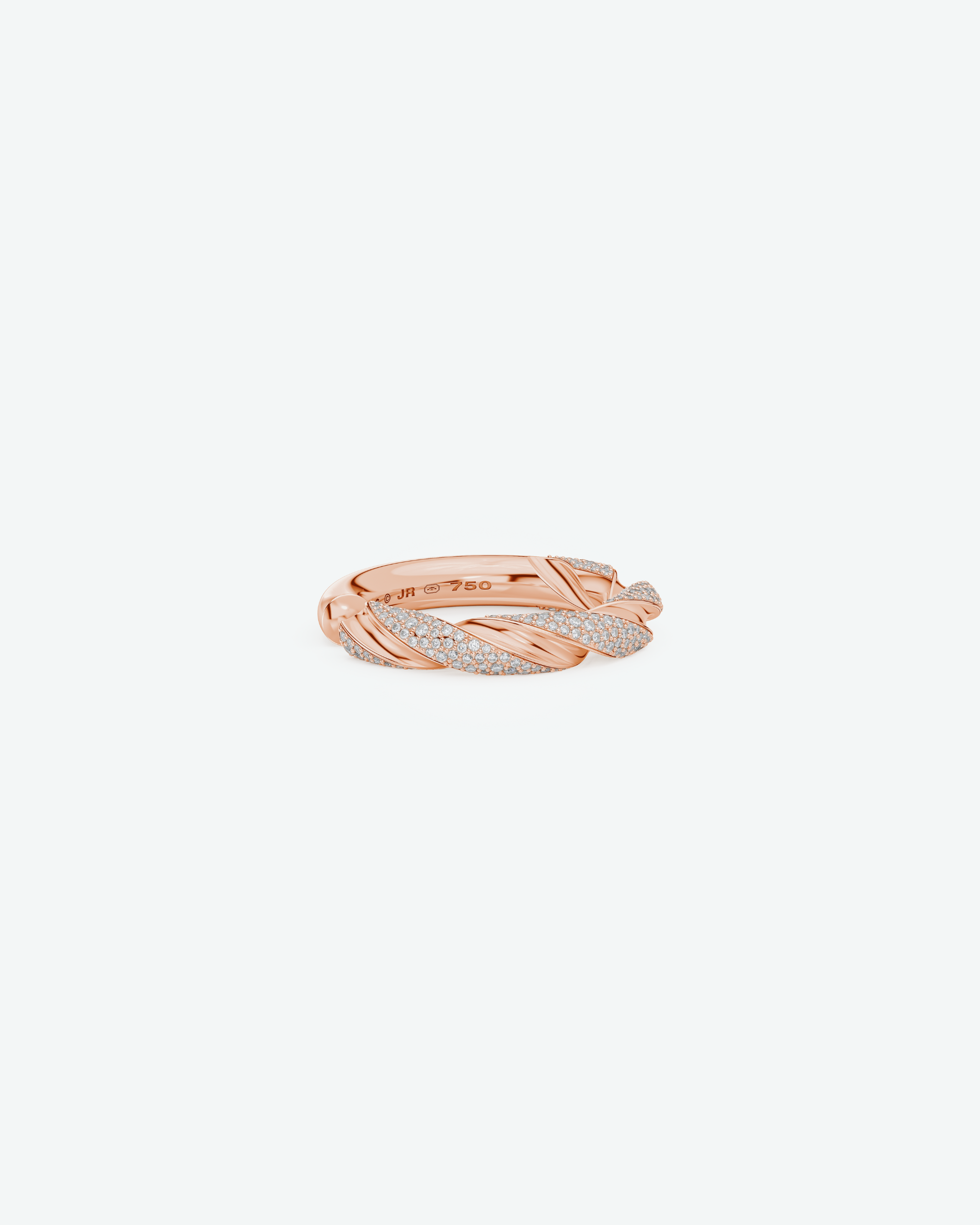 Machina Ring 4mm in Rose Gold with Diamonds