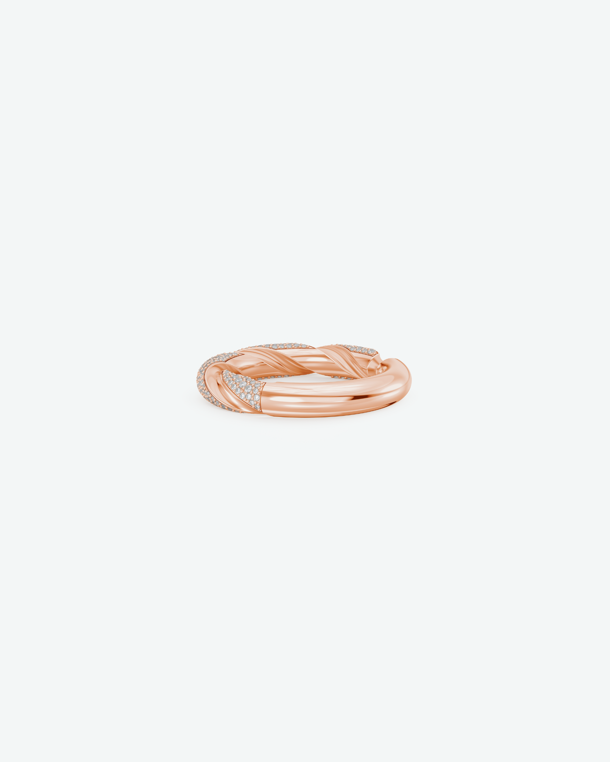 Machina Ring 4mm in Rose Gold with Diamonds