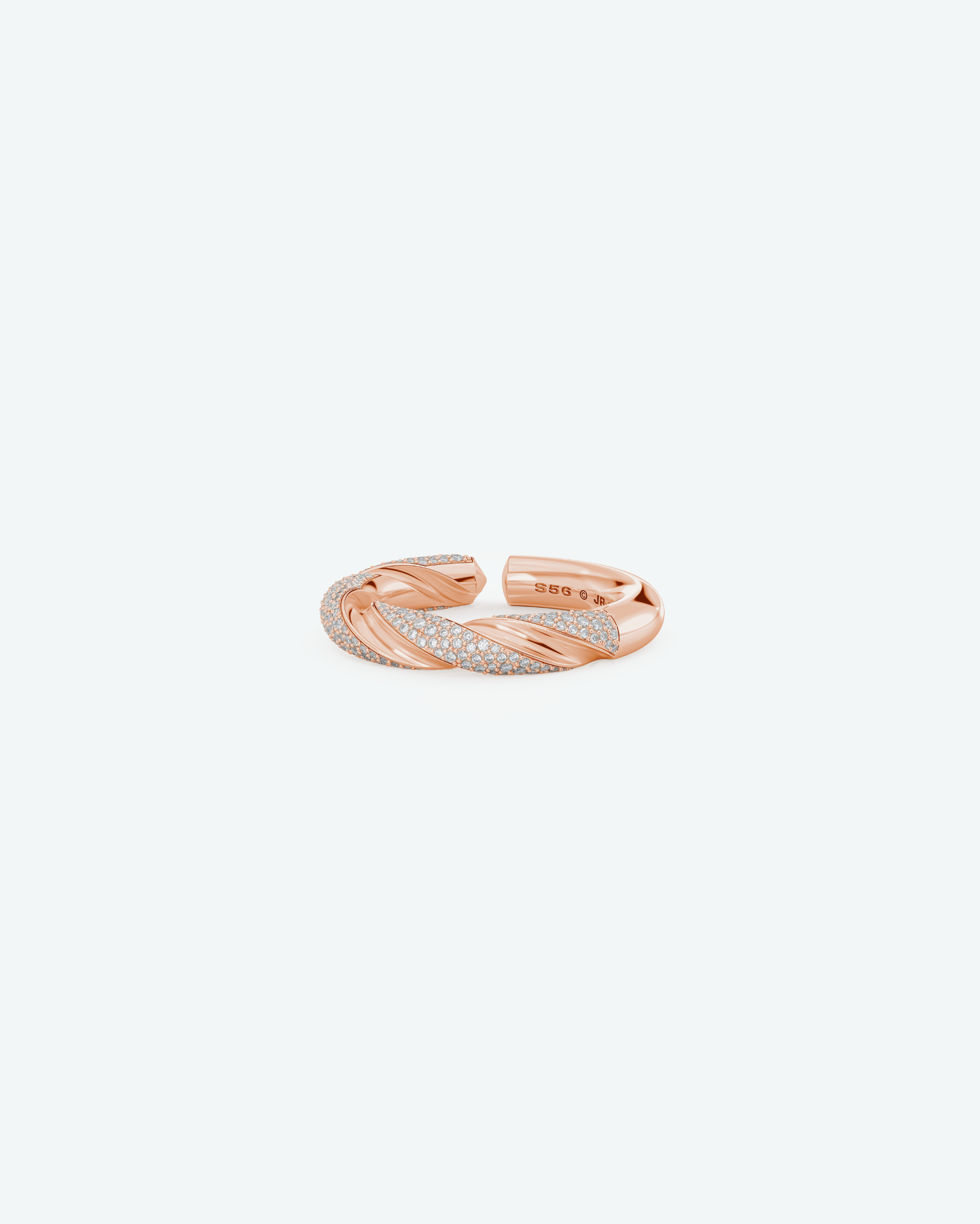 Machina Ring 4mm in Rose Gold with Diamonds