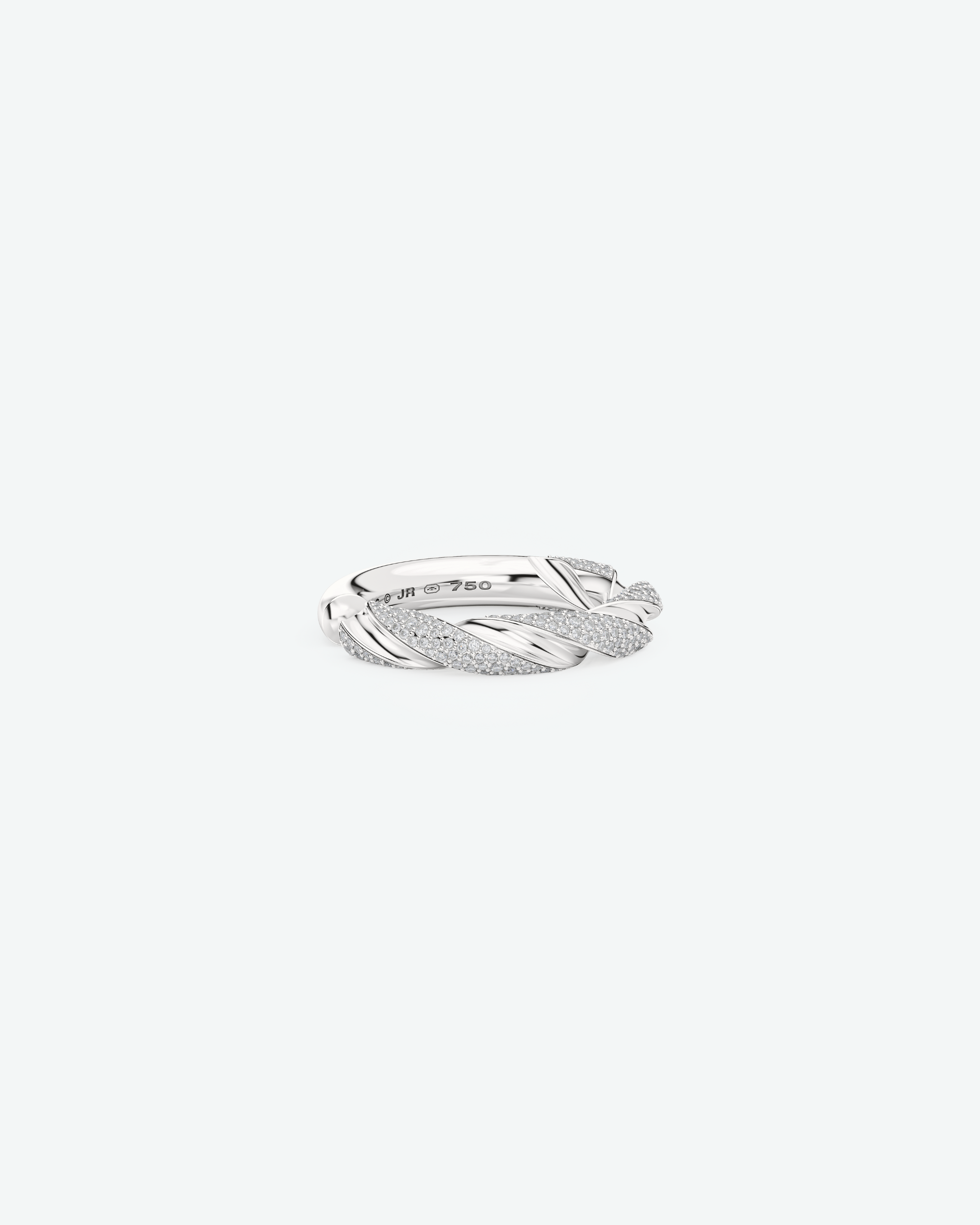 Machina Ring 4mm in White Gold with Diamonds