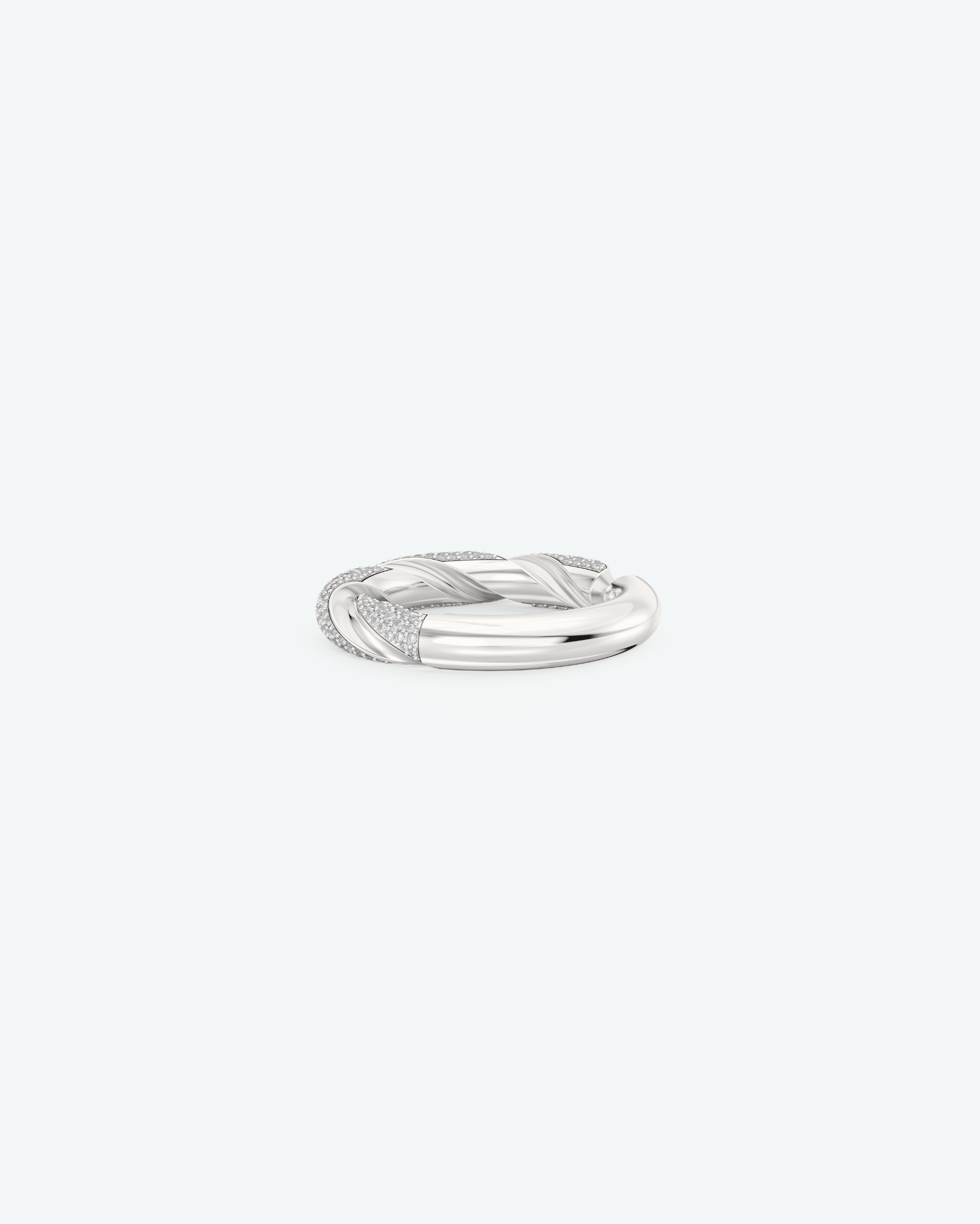 Machina Ring 4mm in White Gold with Diamonds