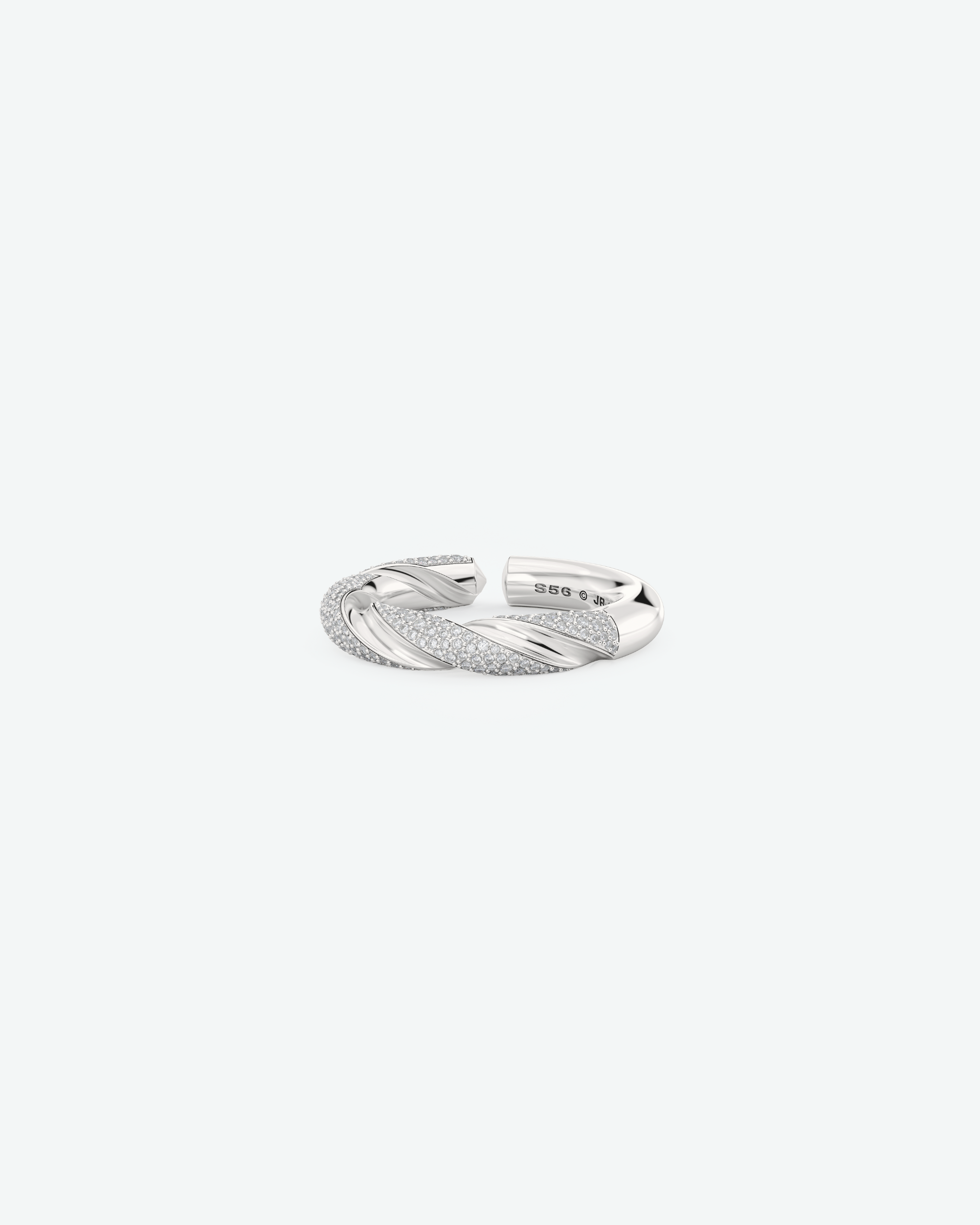 Machina Ring 4mm in White Gold with Diamonds