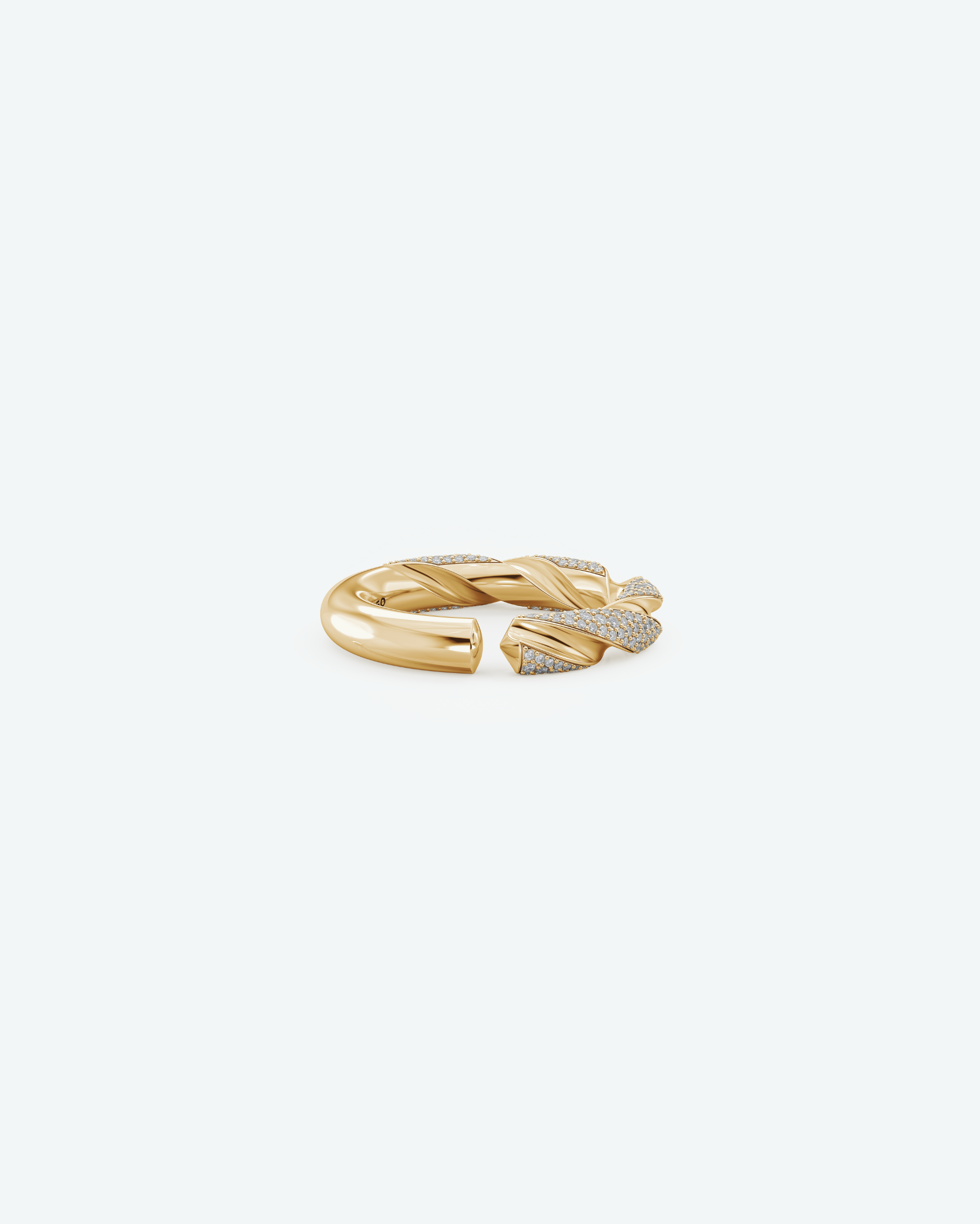 Machina Ring 4mm in Yellow Gold with Diamonds