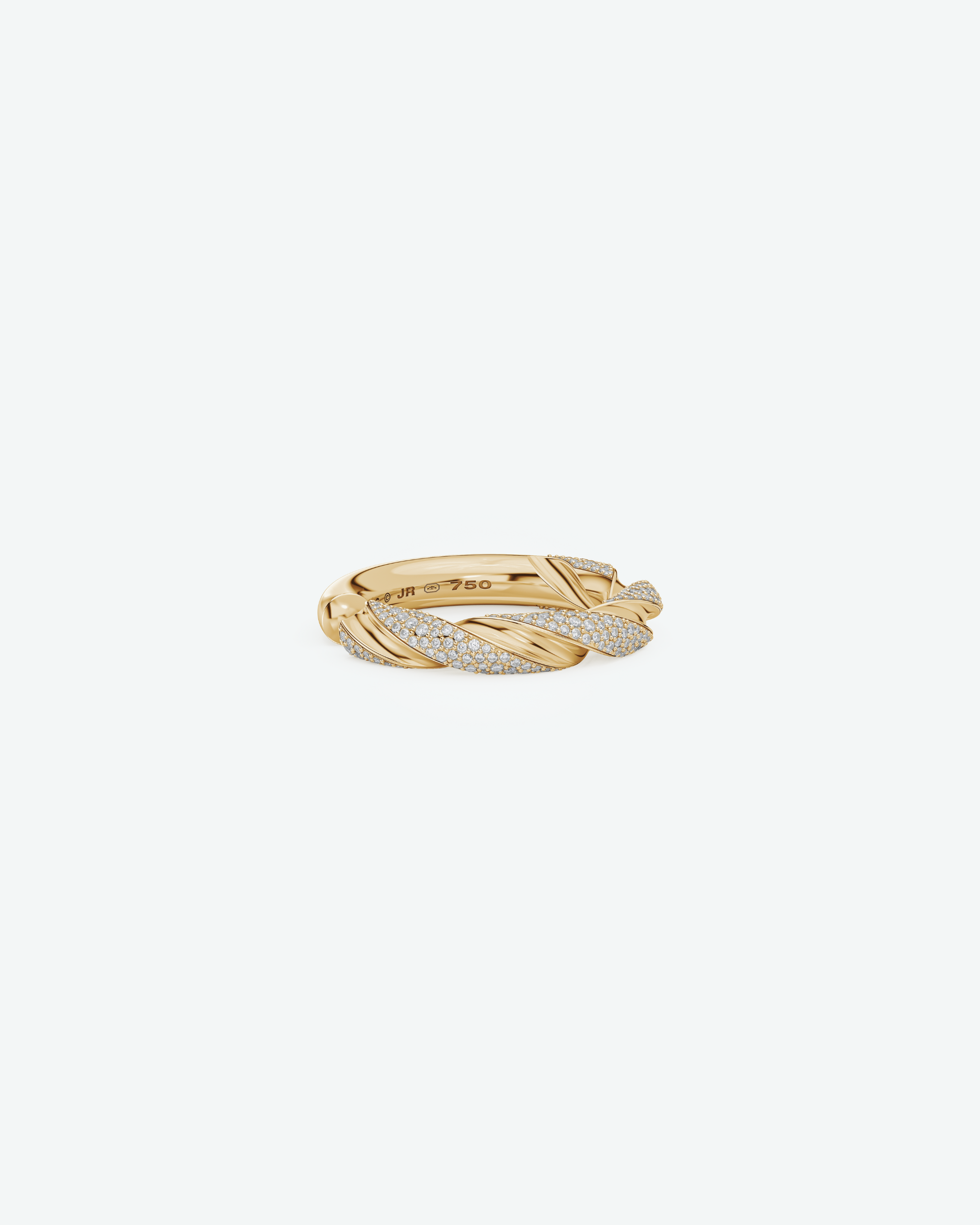 Machina Ring 4mm in Yellow Gold with Diamonds
