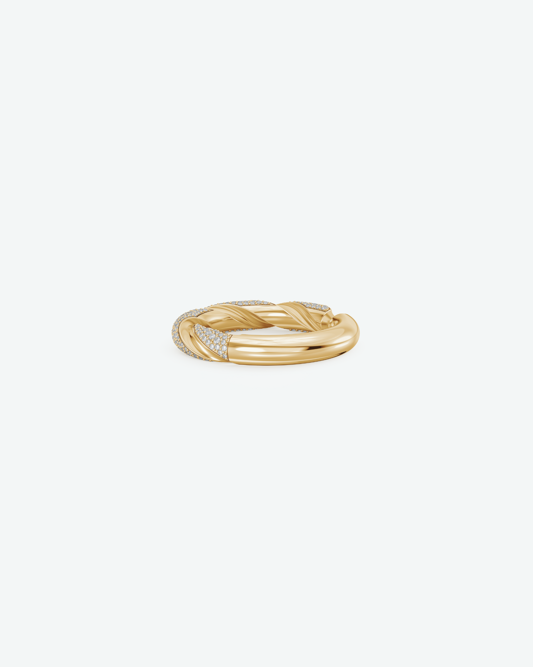Machina Ring 4mm in Yellow Gold with Diamonds