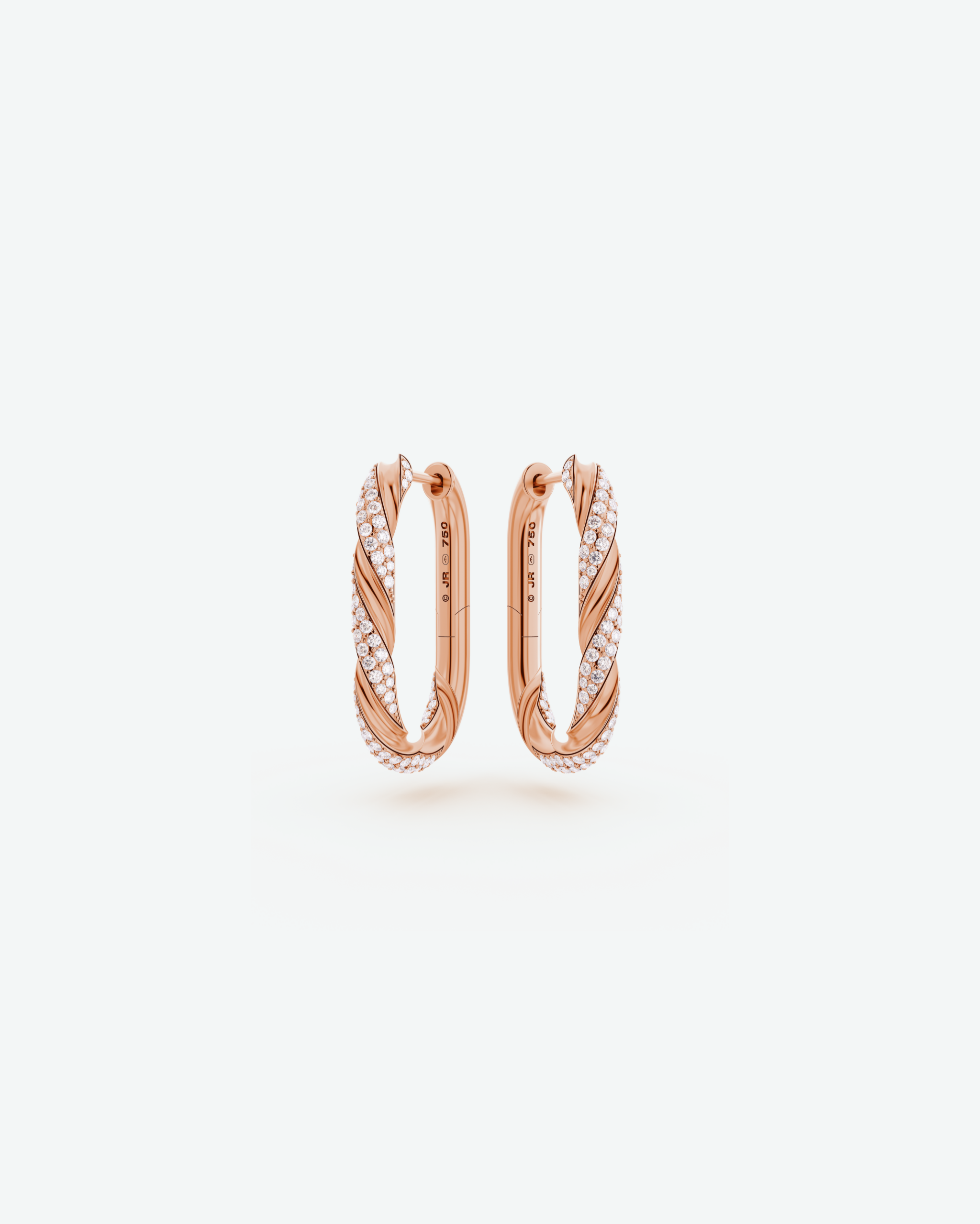Machina Earring 3mm in Rose Gold with Diamonds