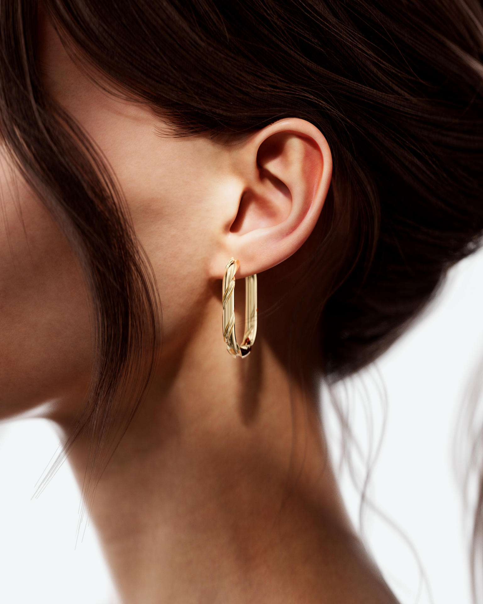 Machina Earring 3mm in Yellow Gold