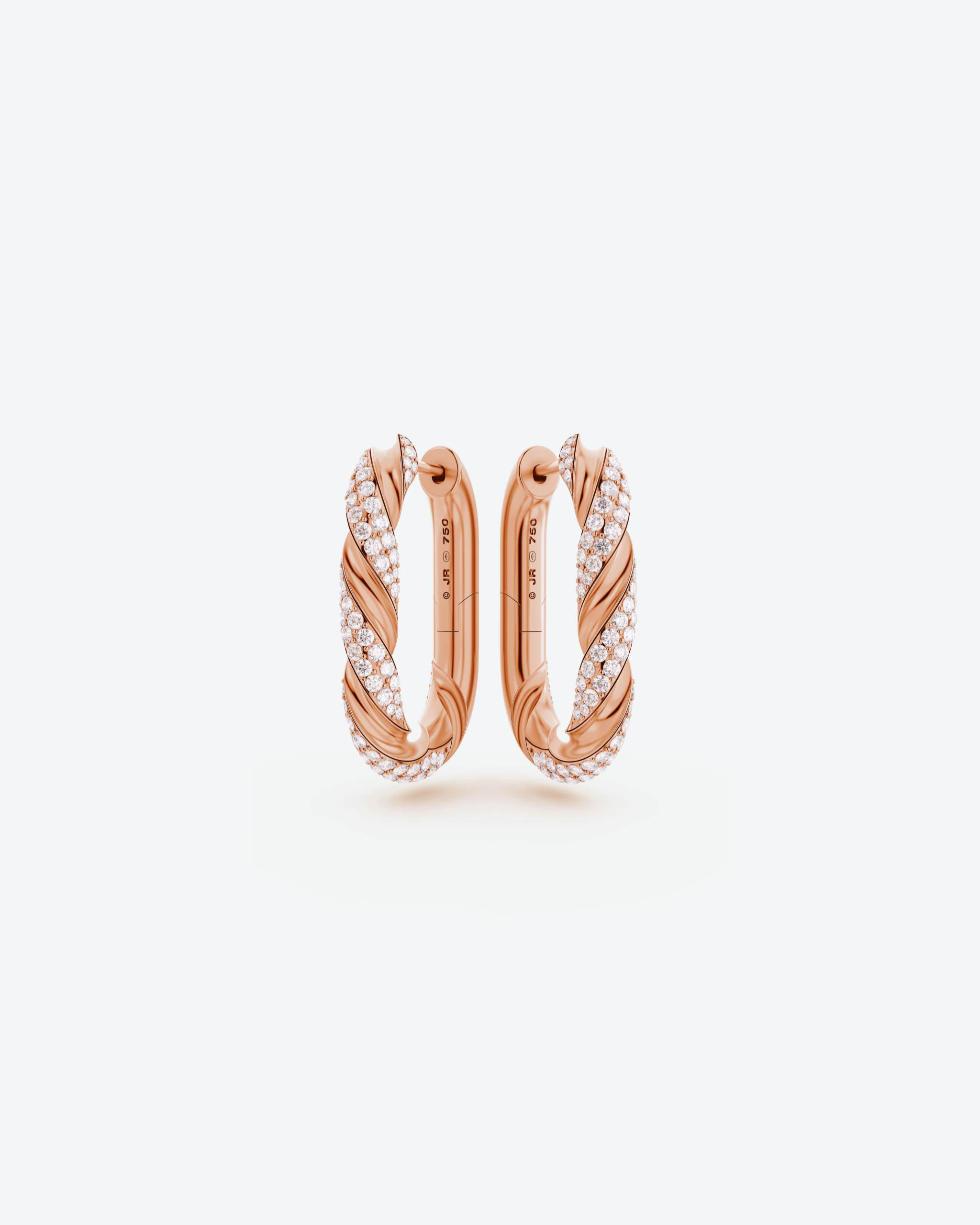 Machina Earring 4mm in Rose Gold with Diamonds