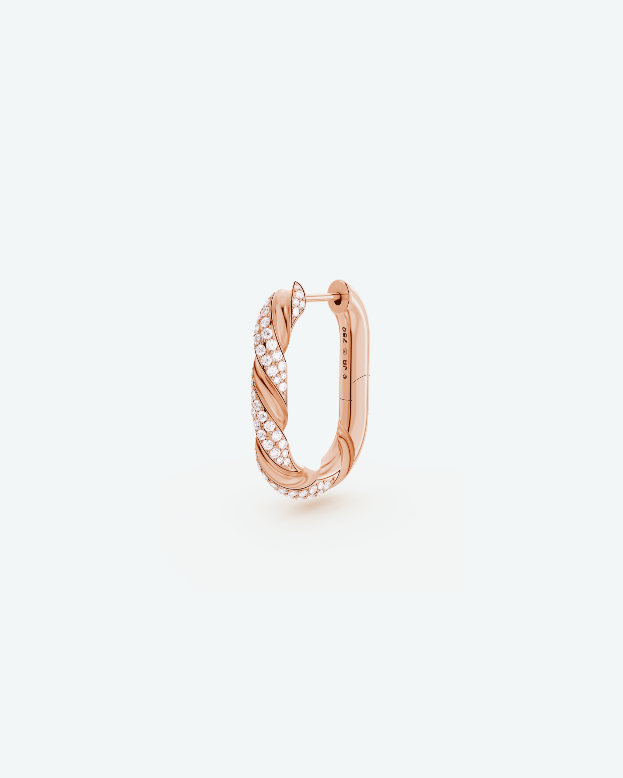 Machina Earring 4mm in Rose Gold with Diamonds