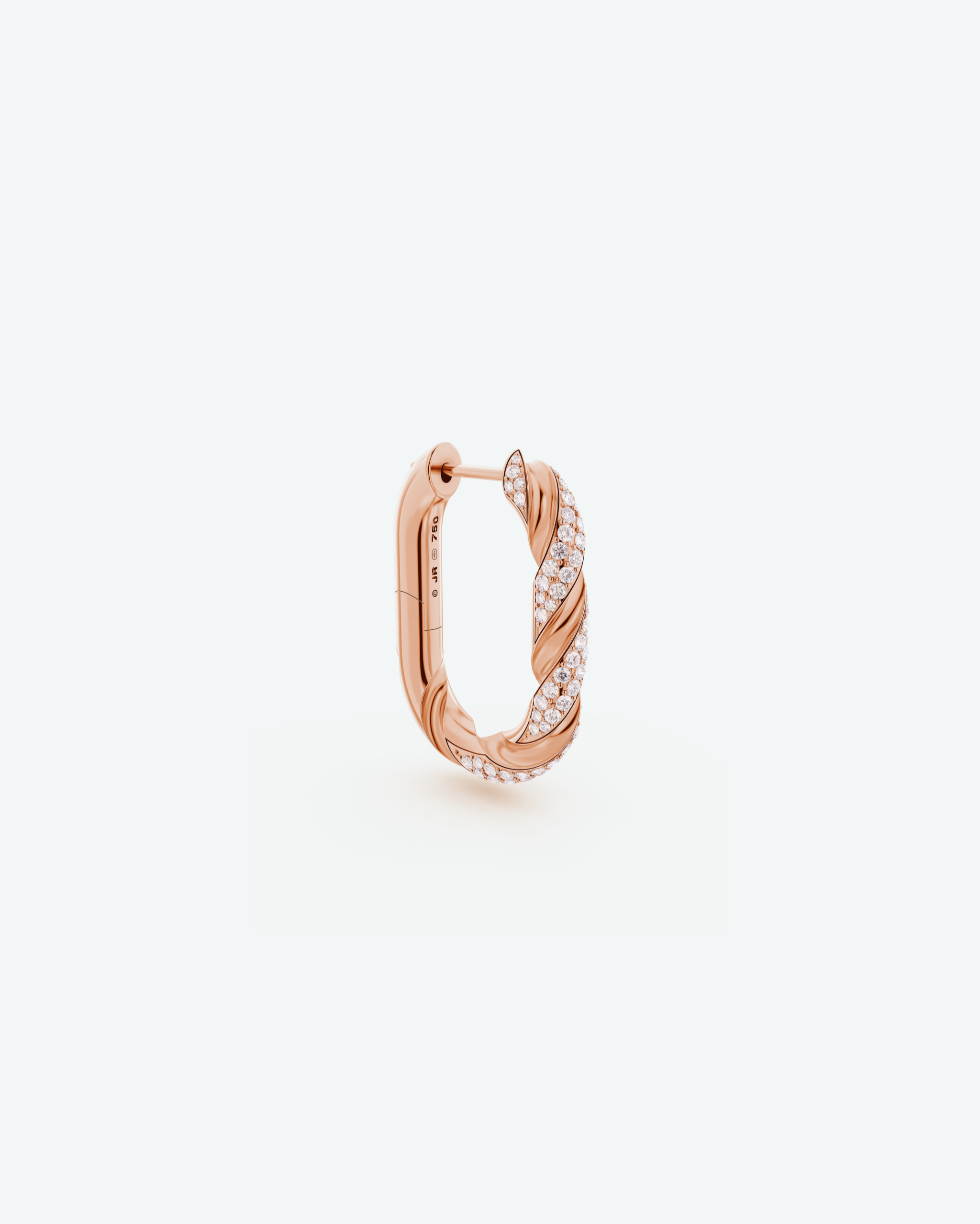 Machina Earring 4mm in Rose Gold with Diamonds