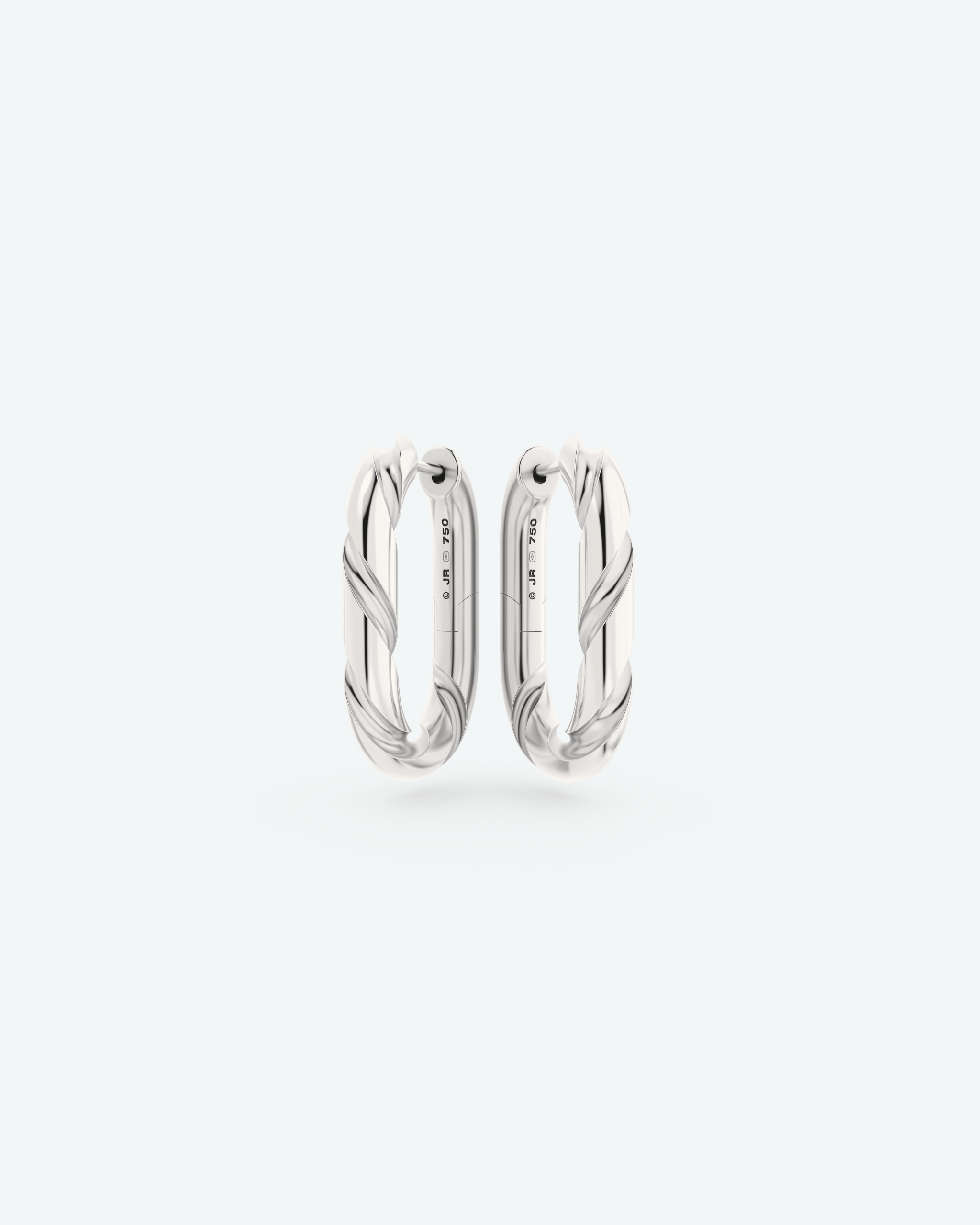Machina Earring 4mm in White Gold