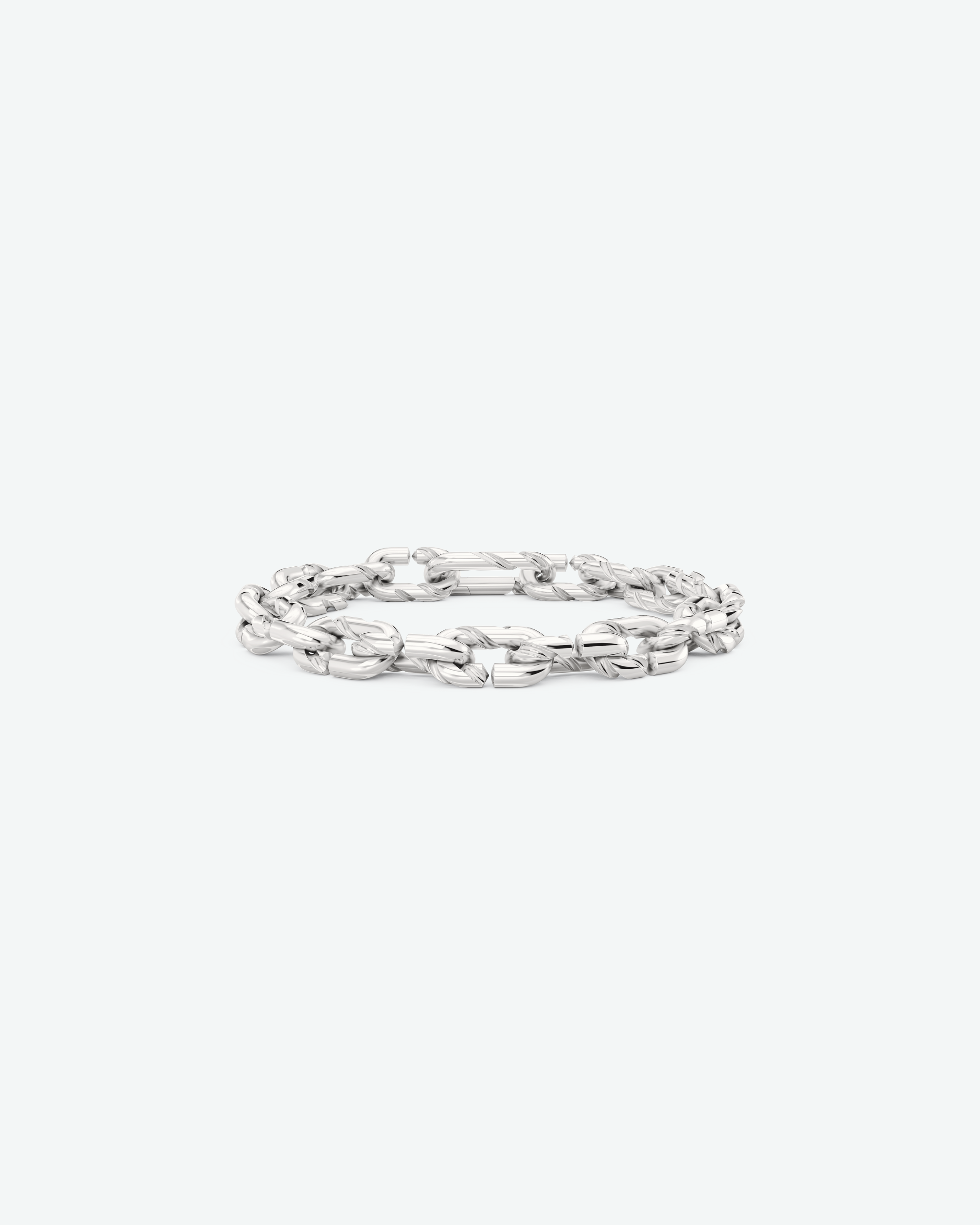 Machina Link Bracelet 3mm in White Gold