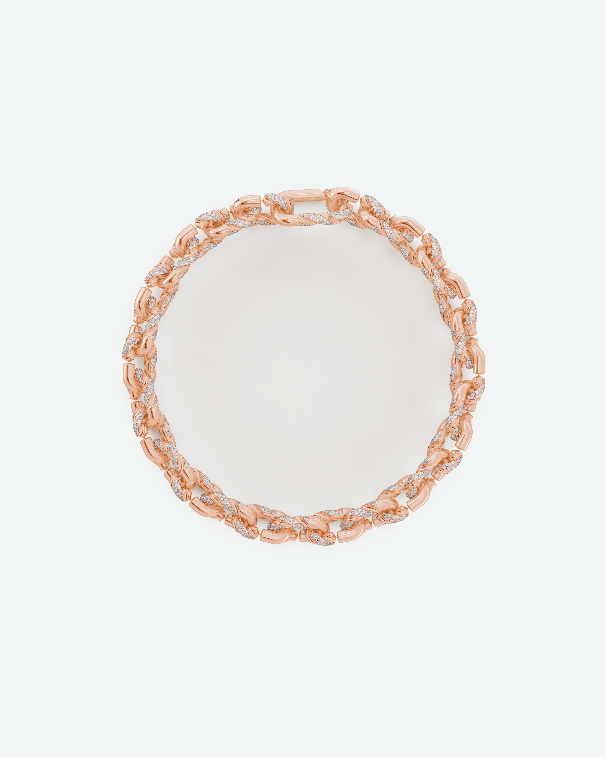 Machina Link Necklace 5mm in Rose Gold with Diamonds