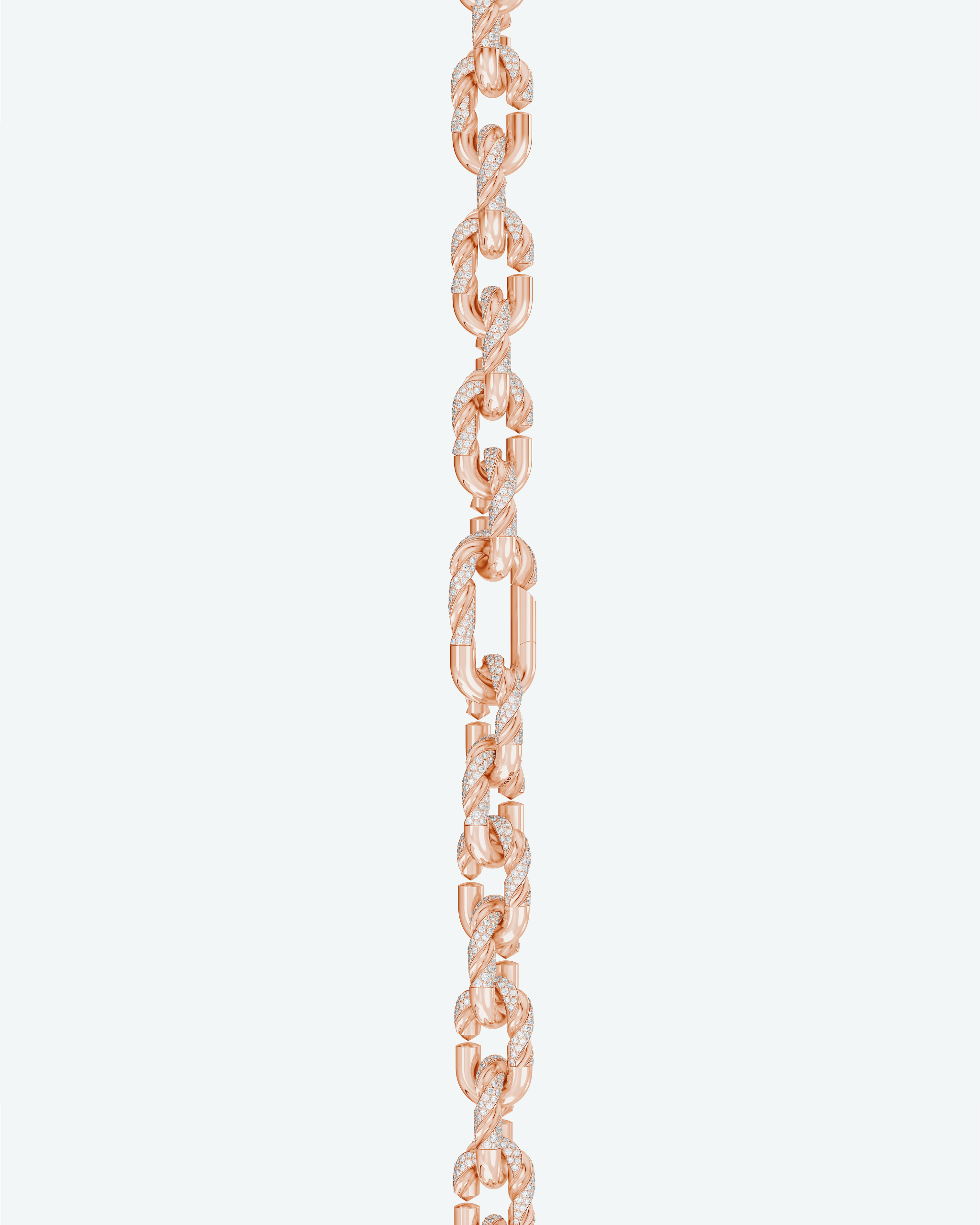 Machina Link Necklace 4mm in Rose Gold with Diamonds