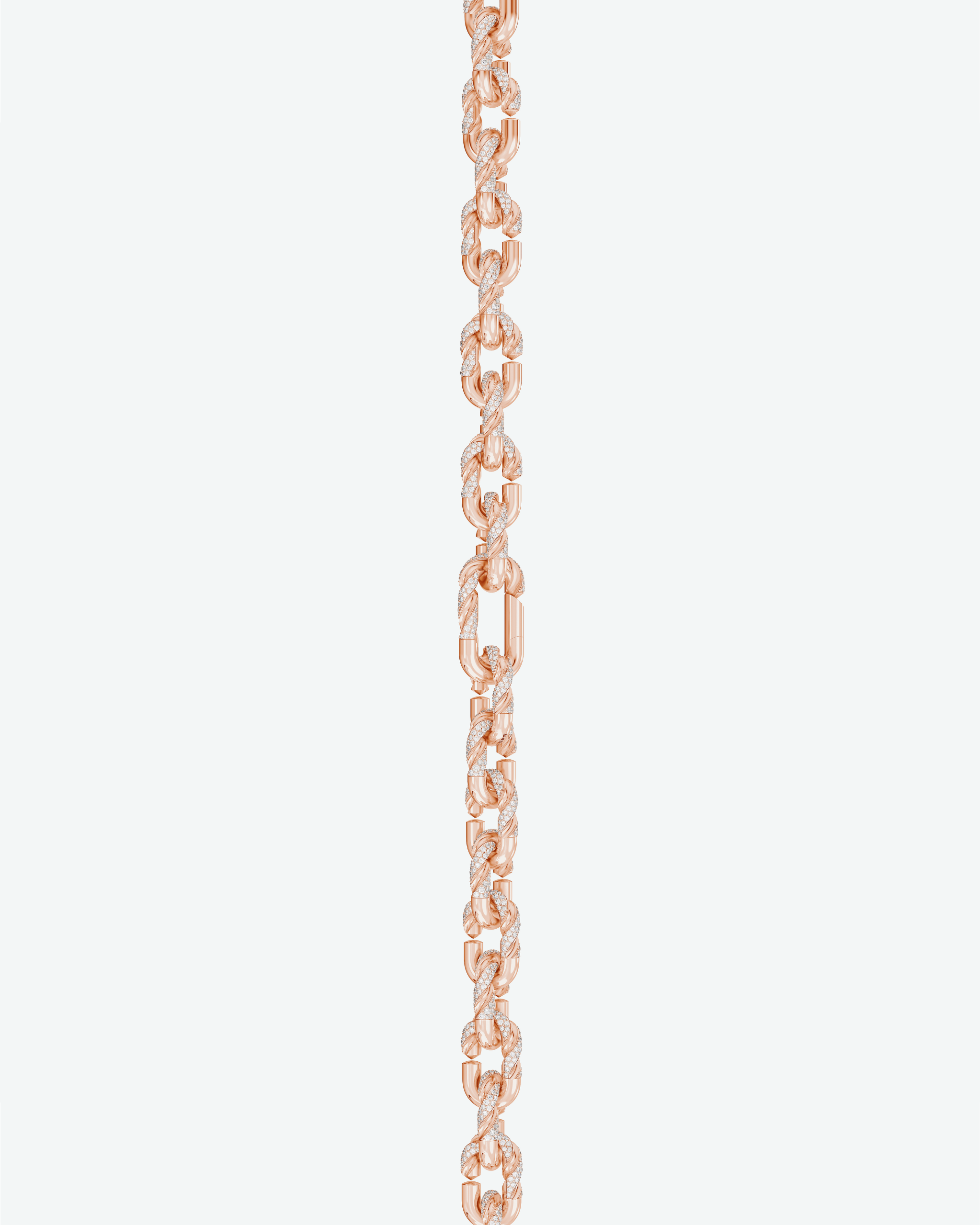 Machina Link Necklace 3mm in Rose Gold with Diamonds