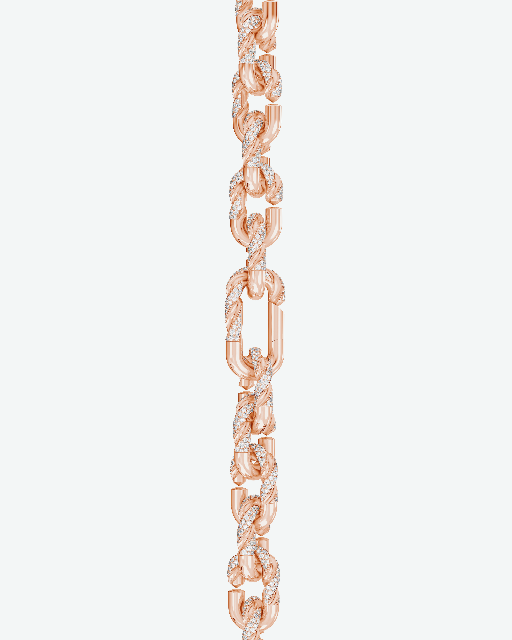 Machina Link Necklace 5mm in Rose Gold with Diamonds