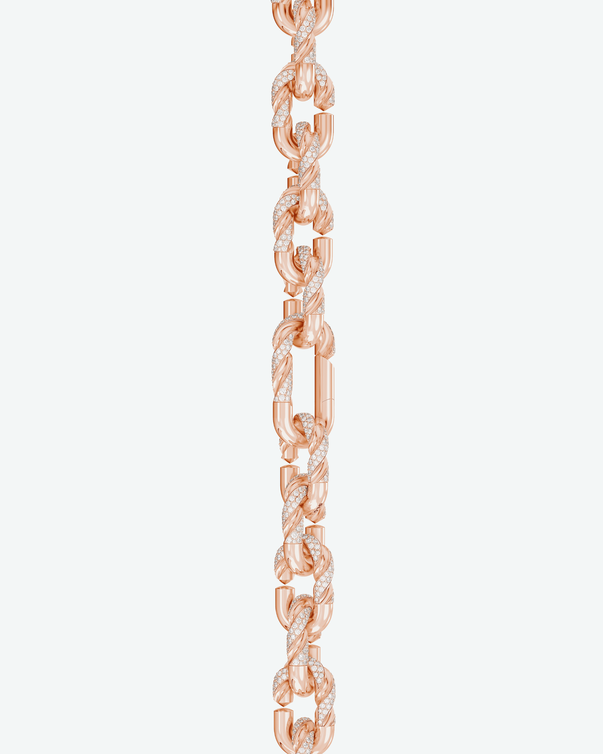 Machina Link Bracelet 4mm in Rose Gold with Diamonds