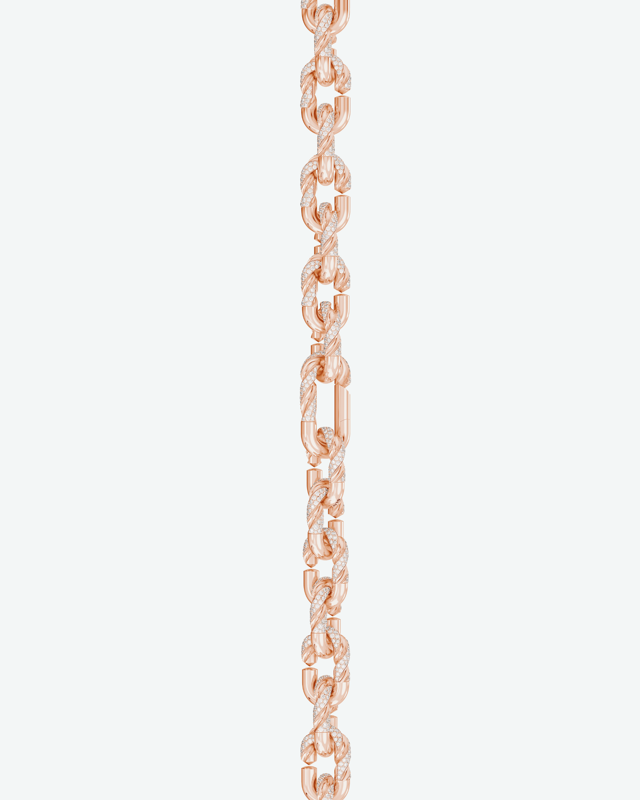 Machina Link Bracelet 3mm in Rose Gold with Diamonds