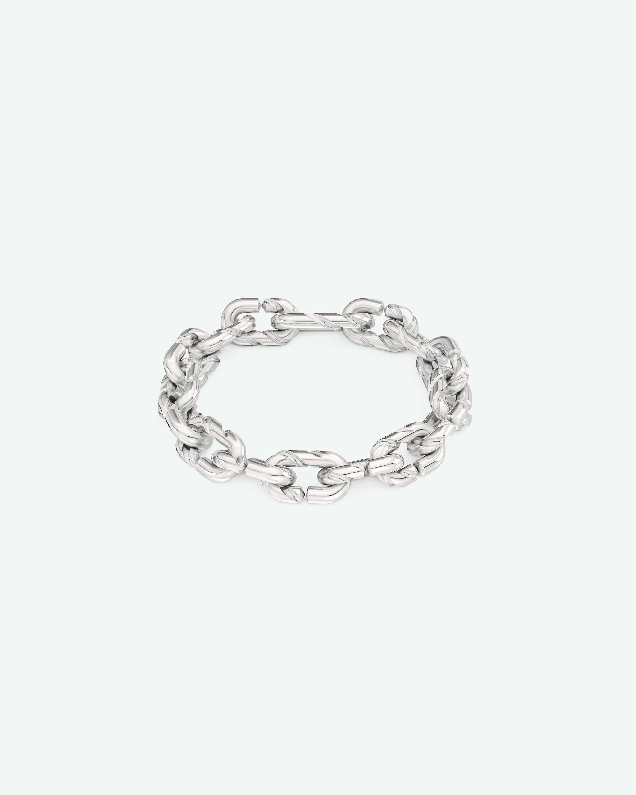 Machina Link Bracelet 4mm in White Gold