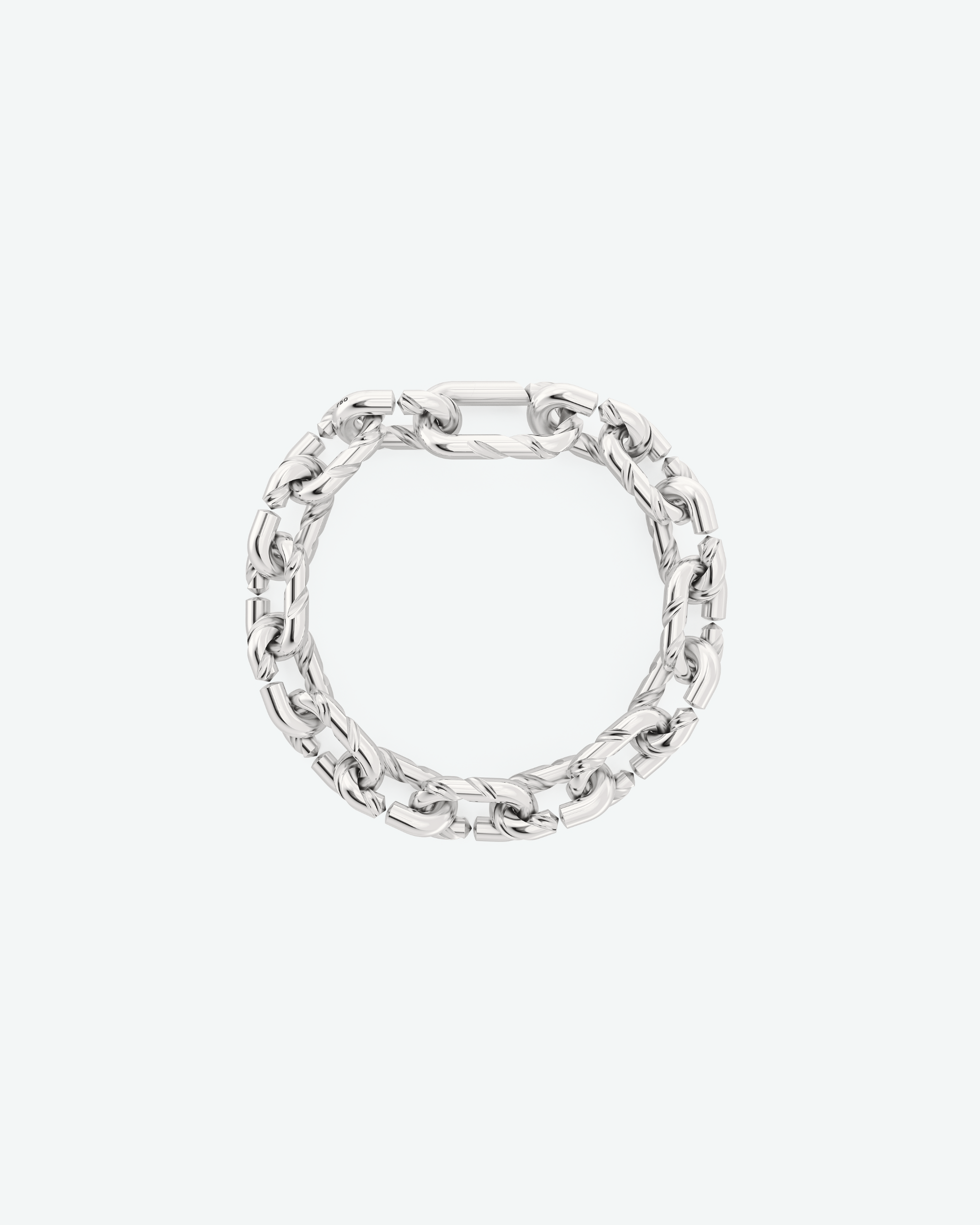 Machina Link Bracelet 4mm in White Gold