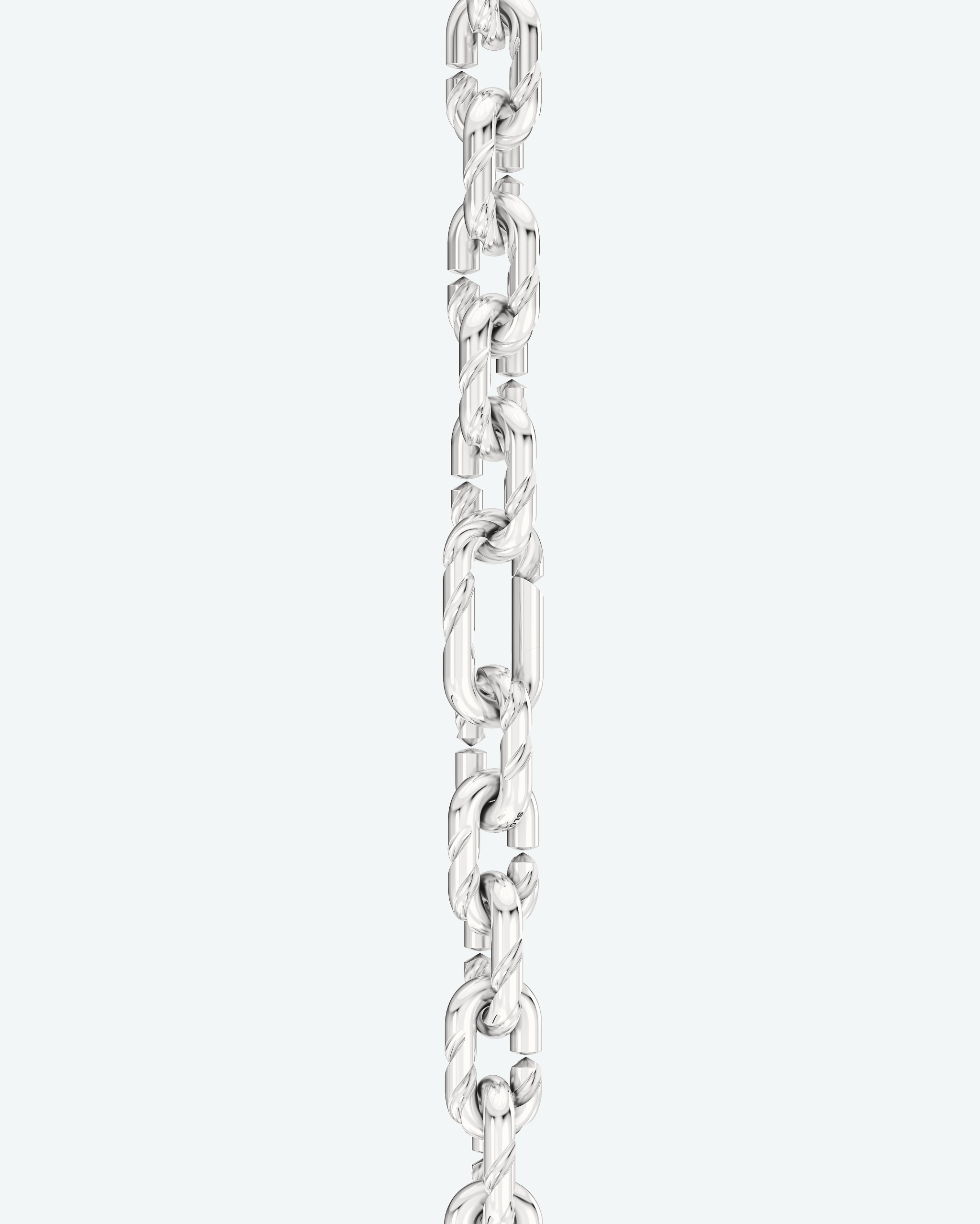 Machina Link Bracelet 4mm in White Gold