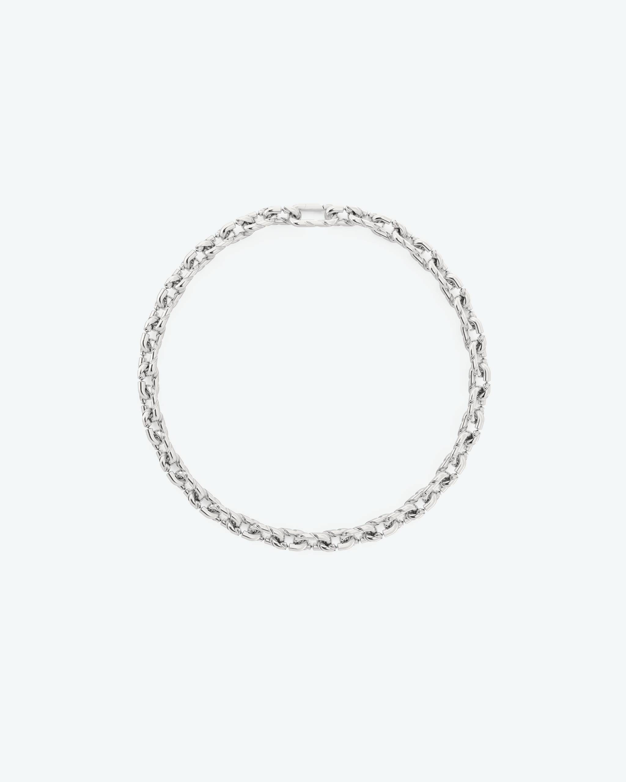 Machina Link Necklace 3mm in White Gold