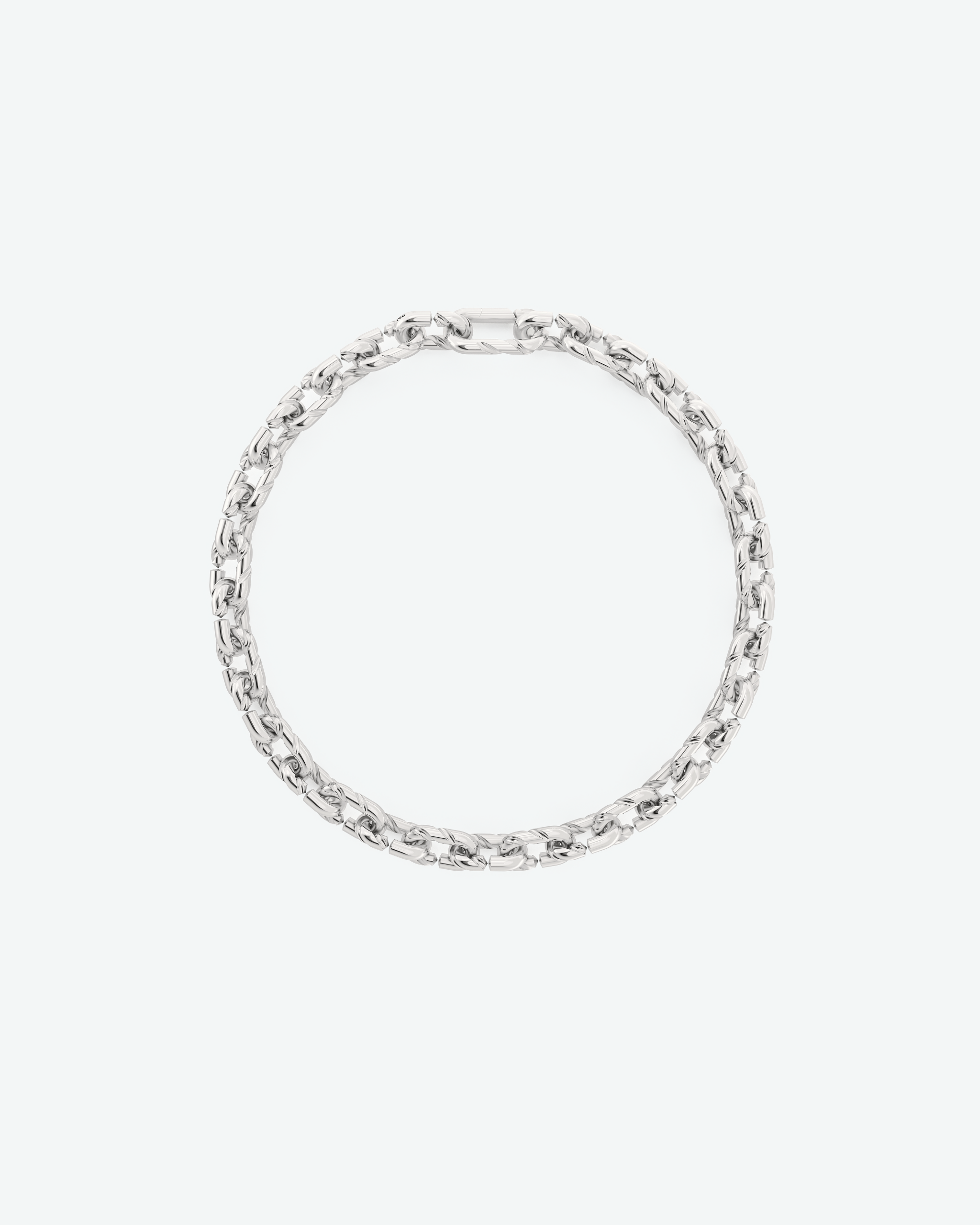 Machina Link Necklace 4mm in White Gold