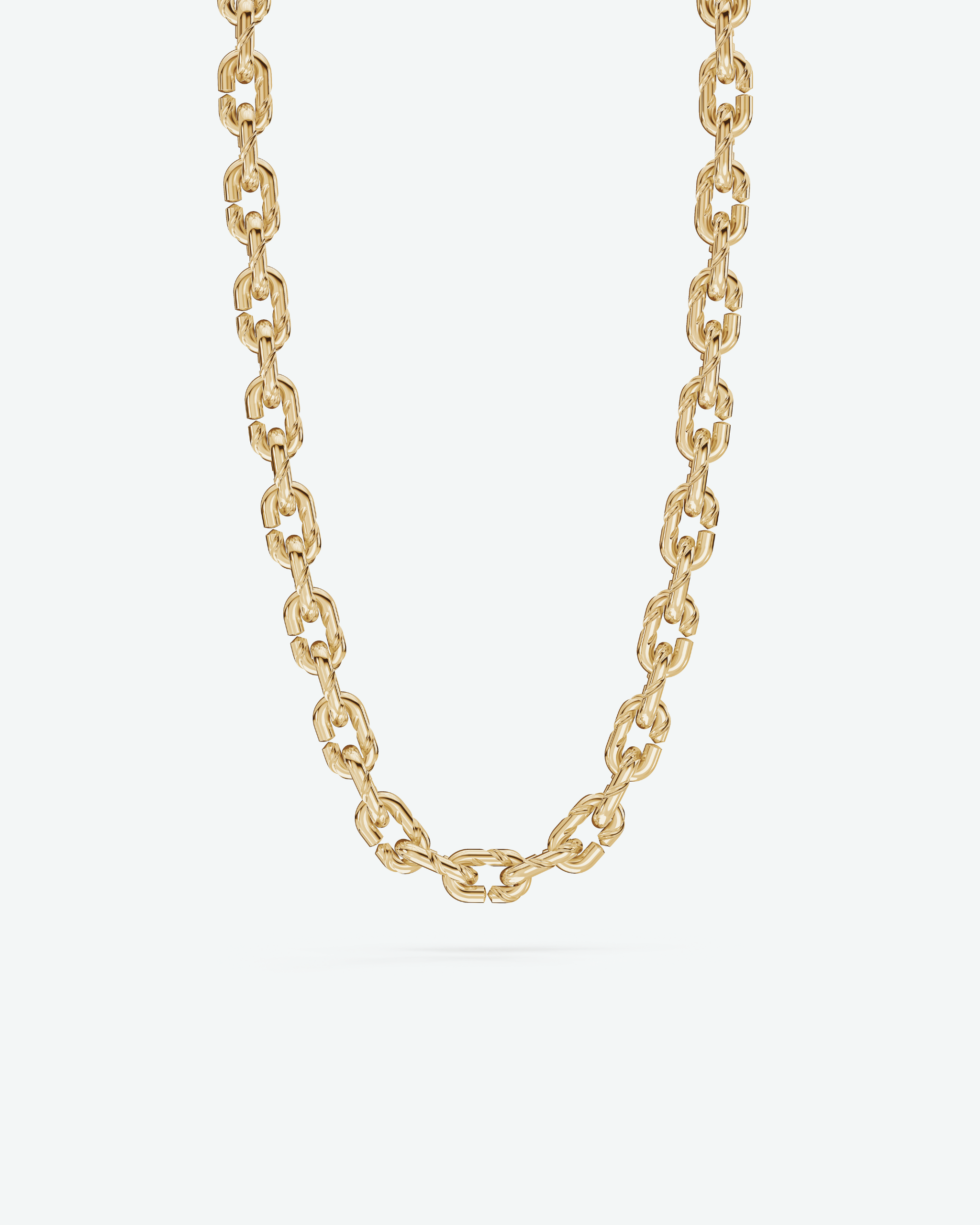 Machina Link Necklace 4mm in Yellow Gold