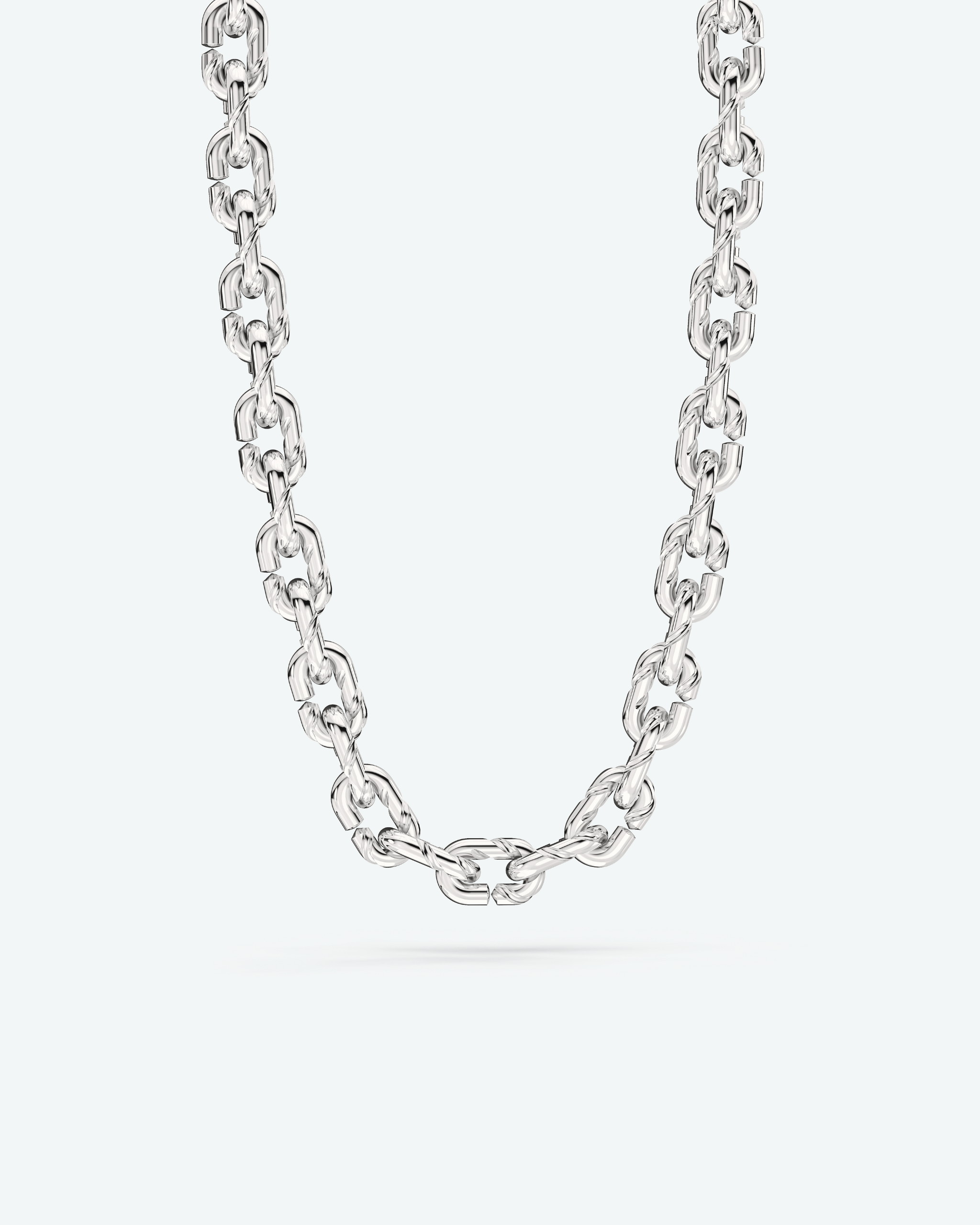 Machina Link Necklace 5mm in White Gold
