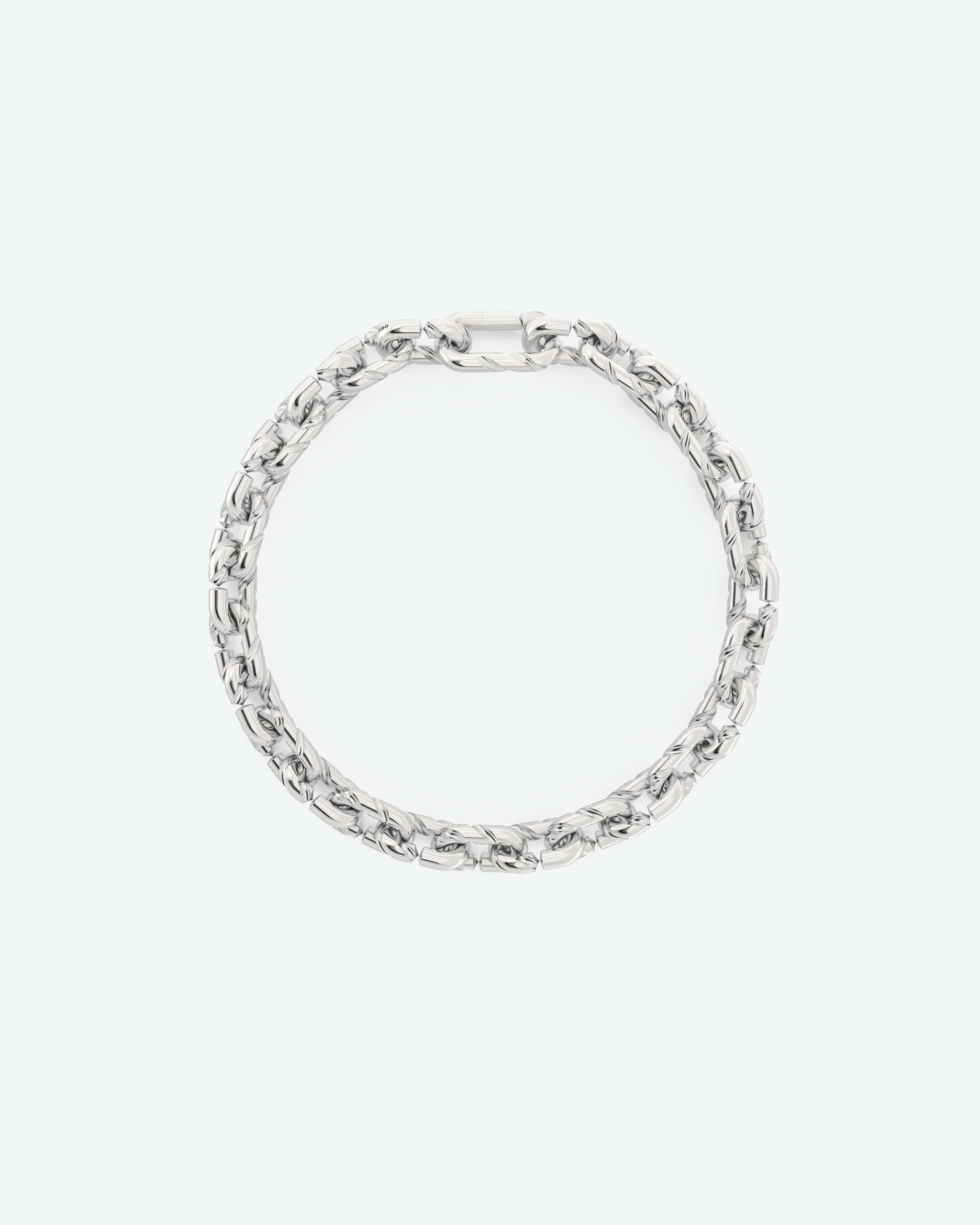 Machina Link Necklace 5mm in White Gold