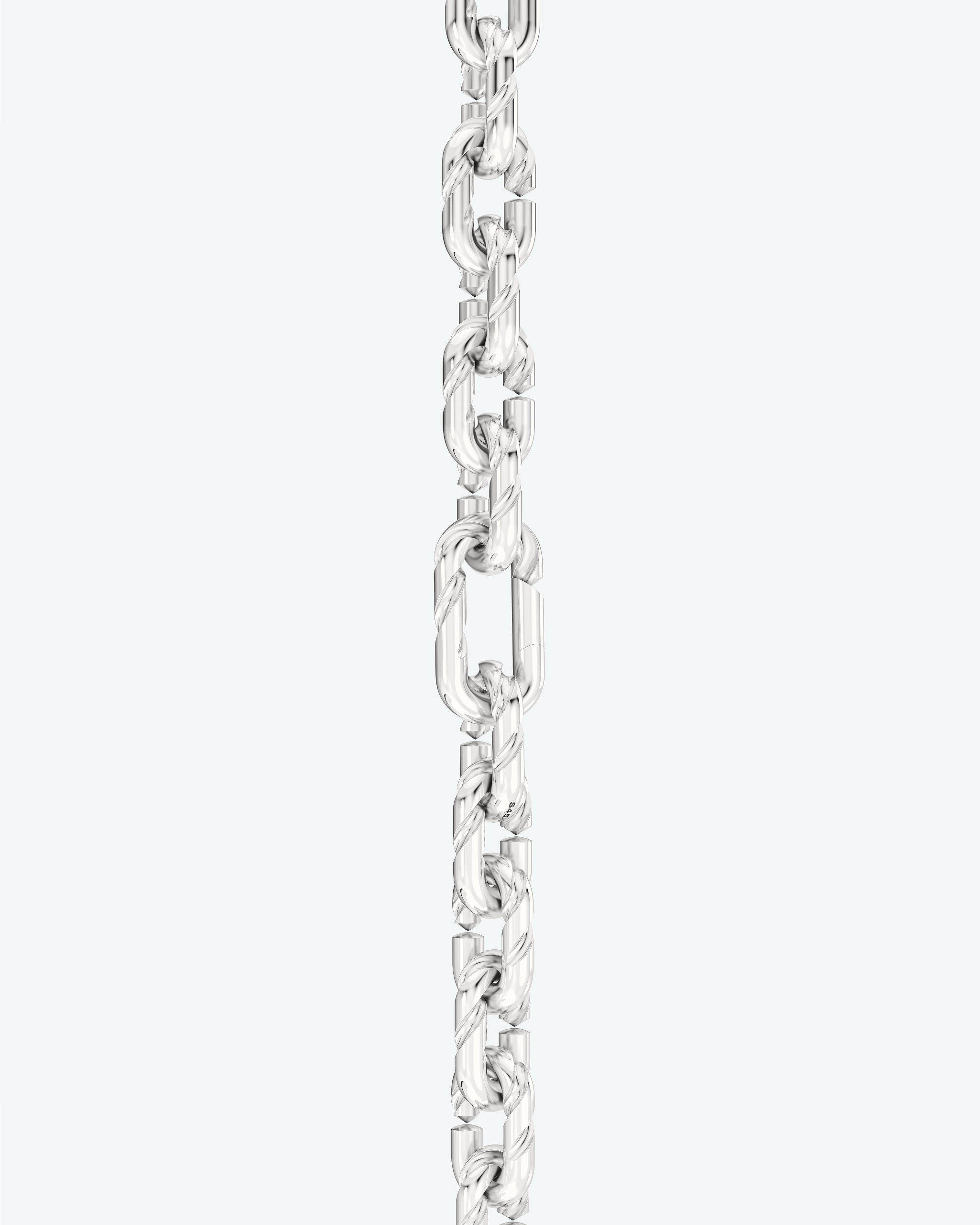 Machina Link Necklace 5mm in White Gold