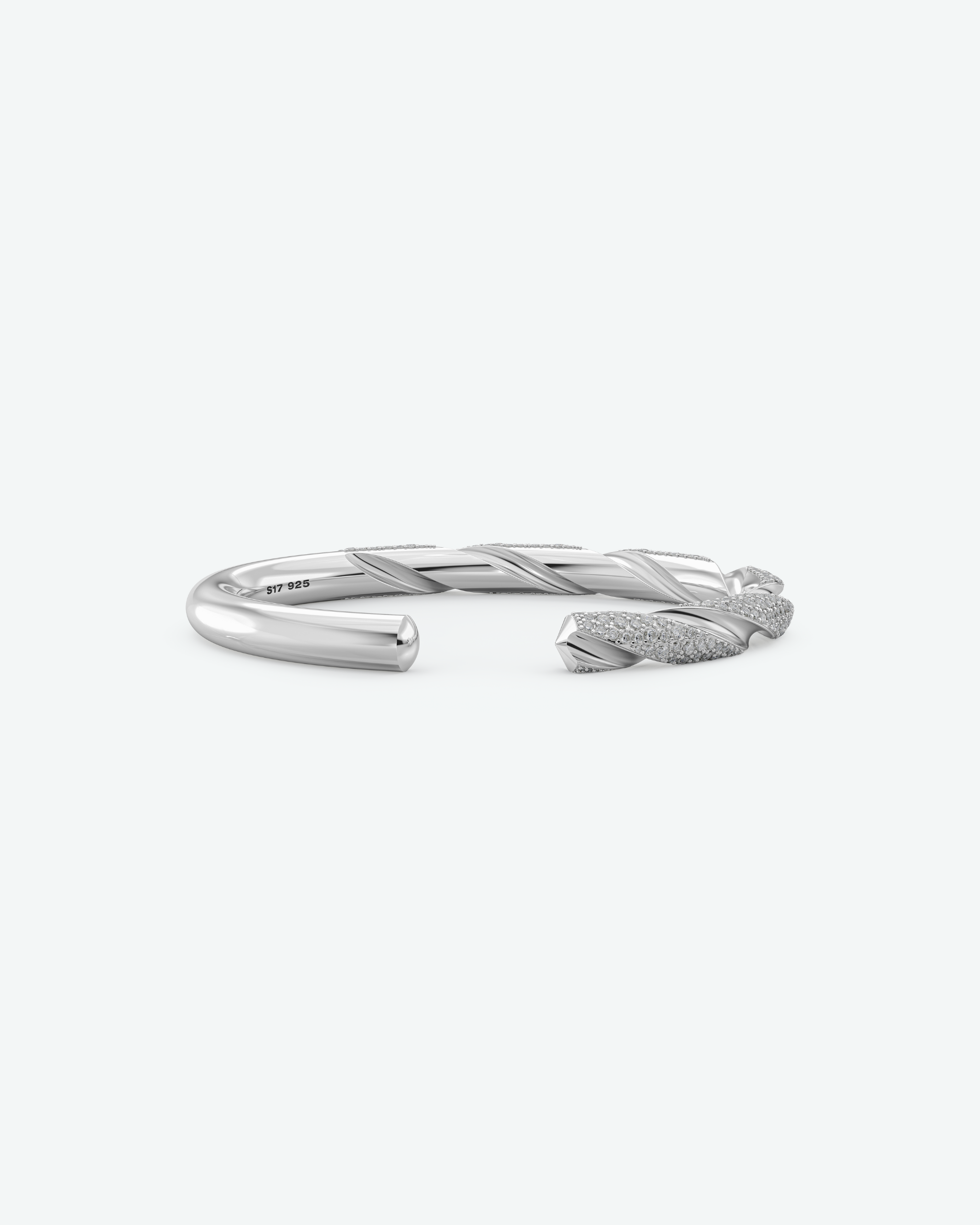Machina Spring Bracelet 6mm in Sterling Silver with Diamonds
