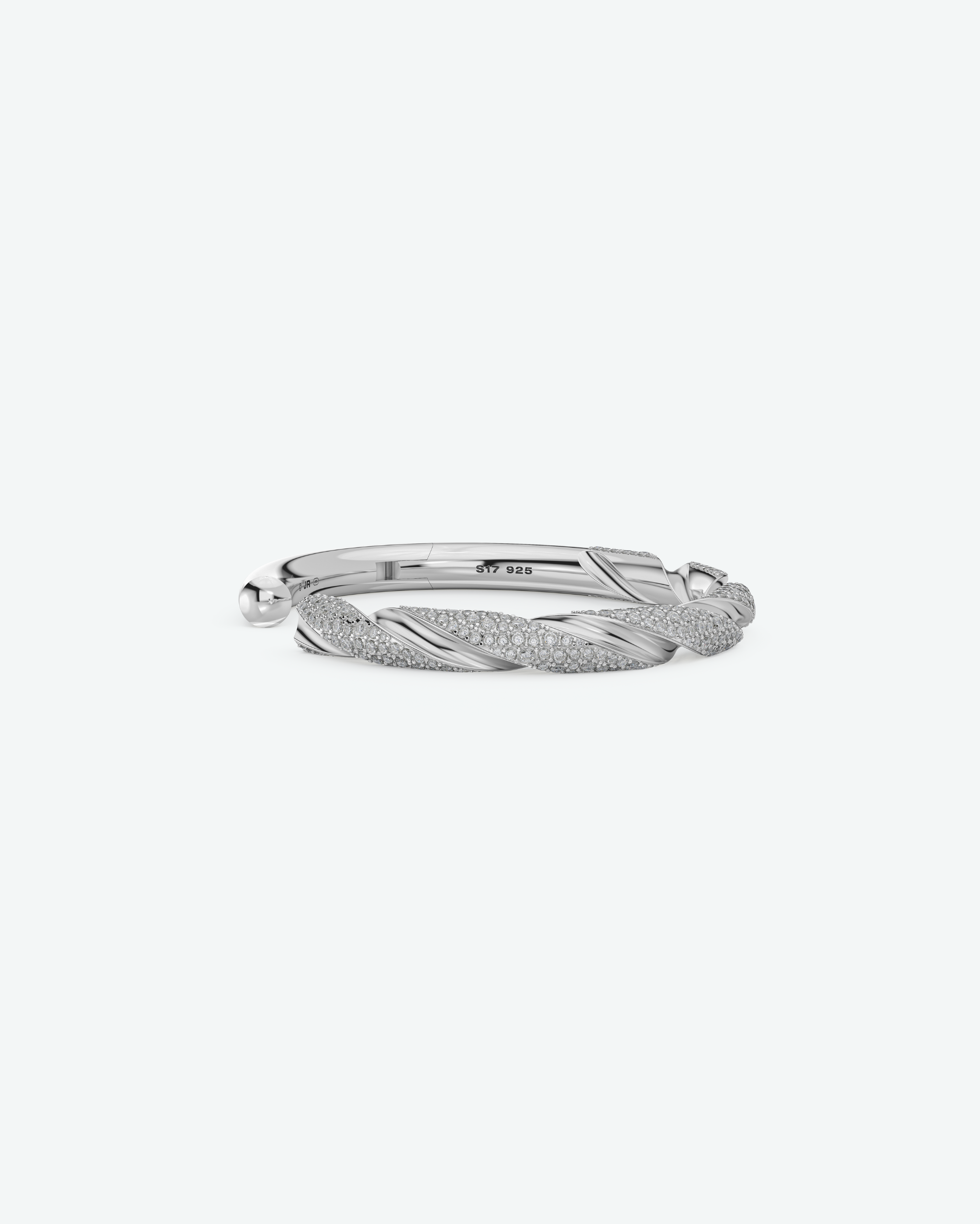 Machina Spring Bracelet 6mm in Sterling Silver with Diamonds