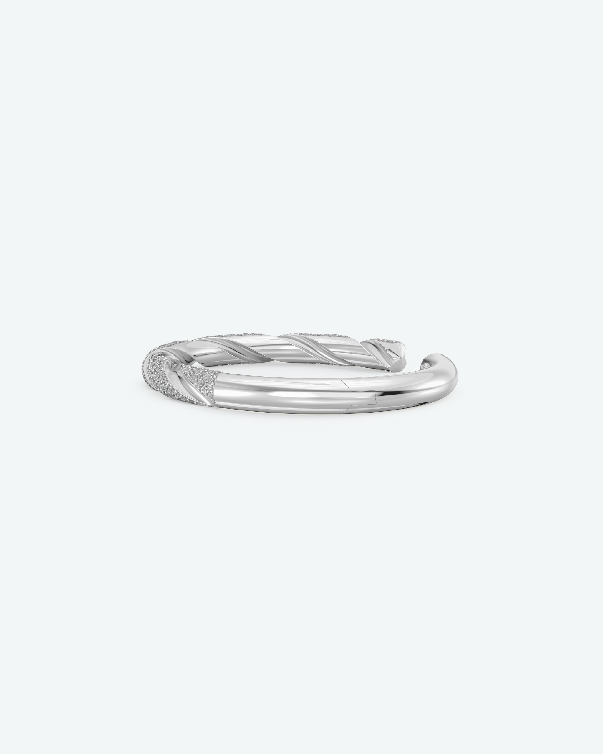 Machina Spring Bracelet 6mm in Sterling Silver with Diamonds