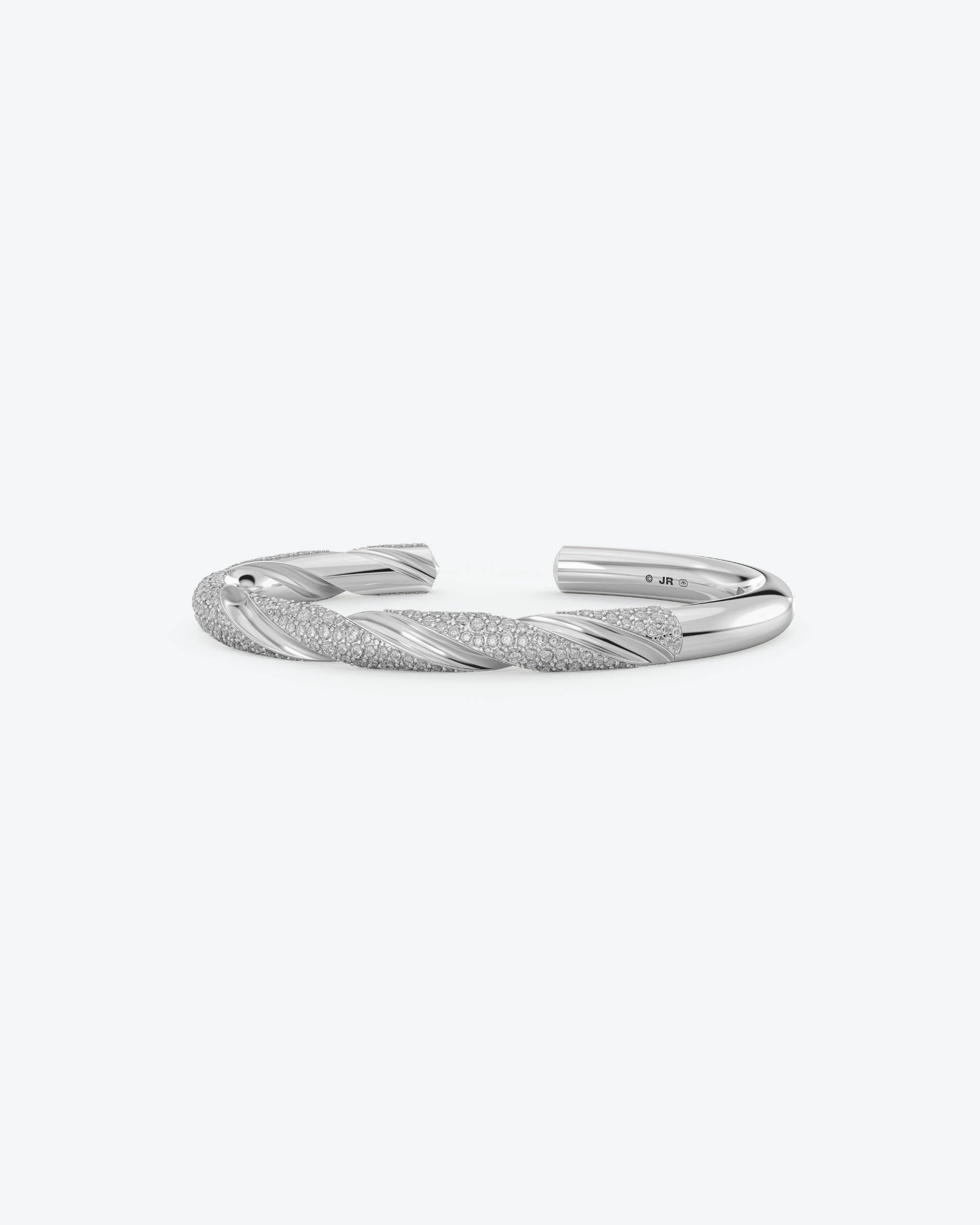 Machina Spring Bracelet 6mm in Sterling Silver with Diamonds