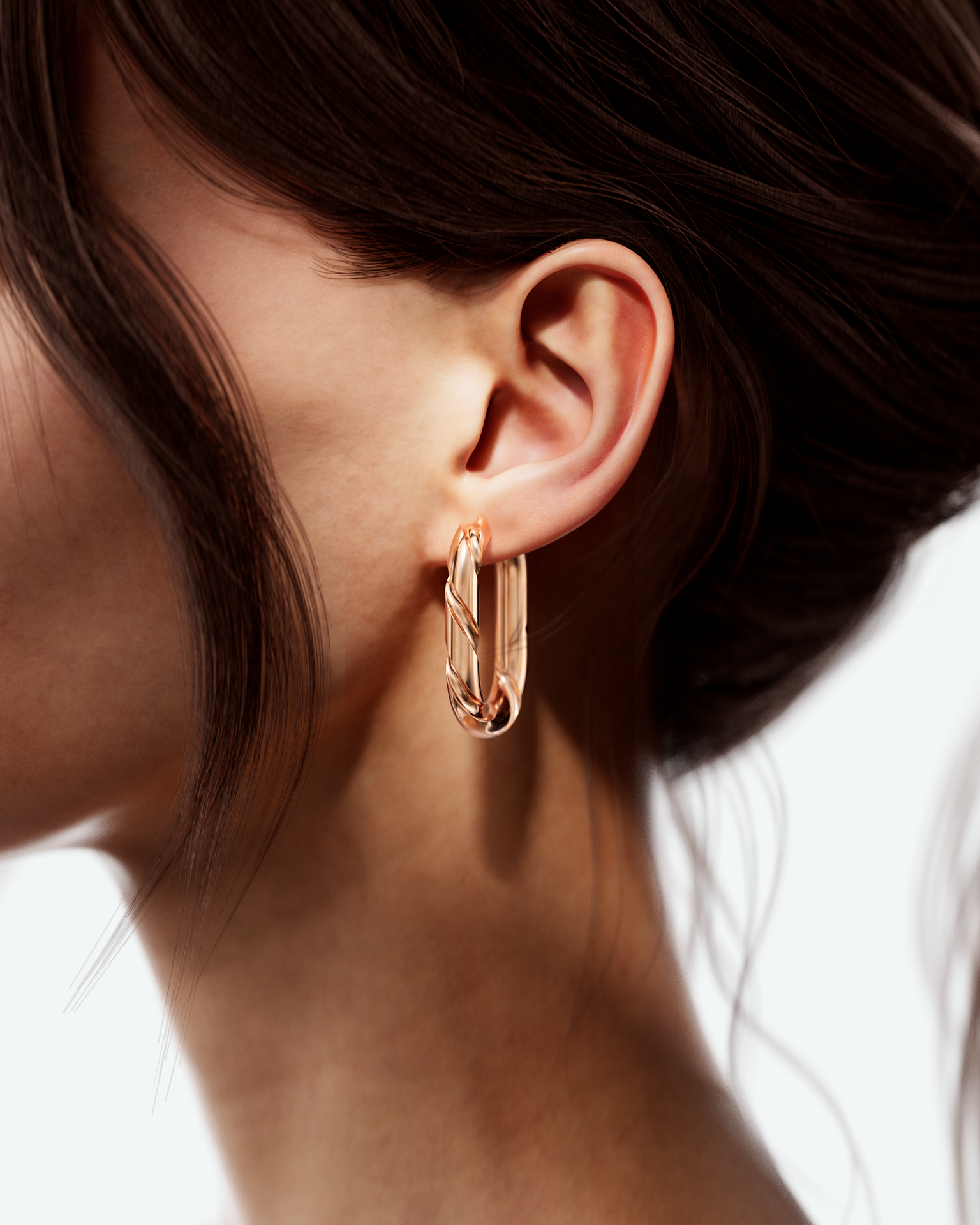 Machina Earring 4mm in Rose Gold
