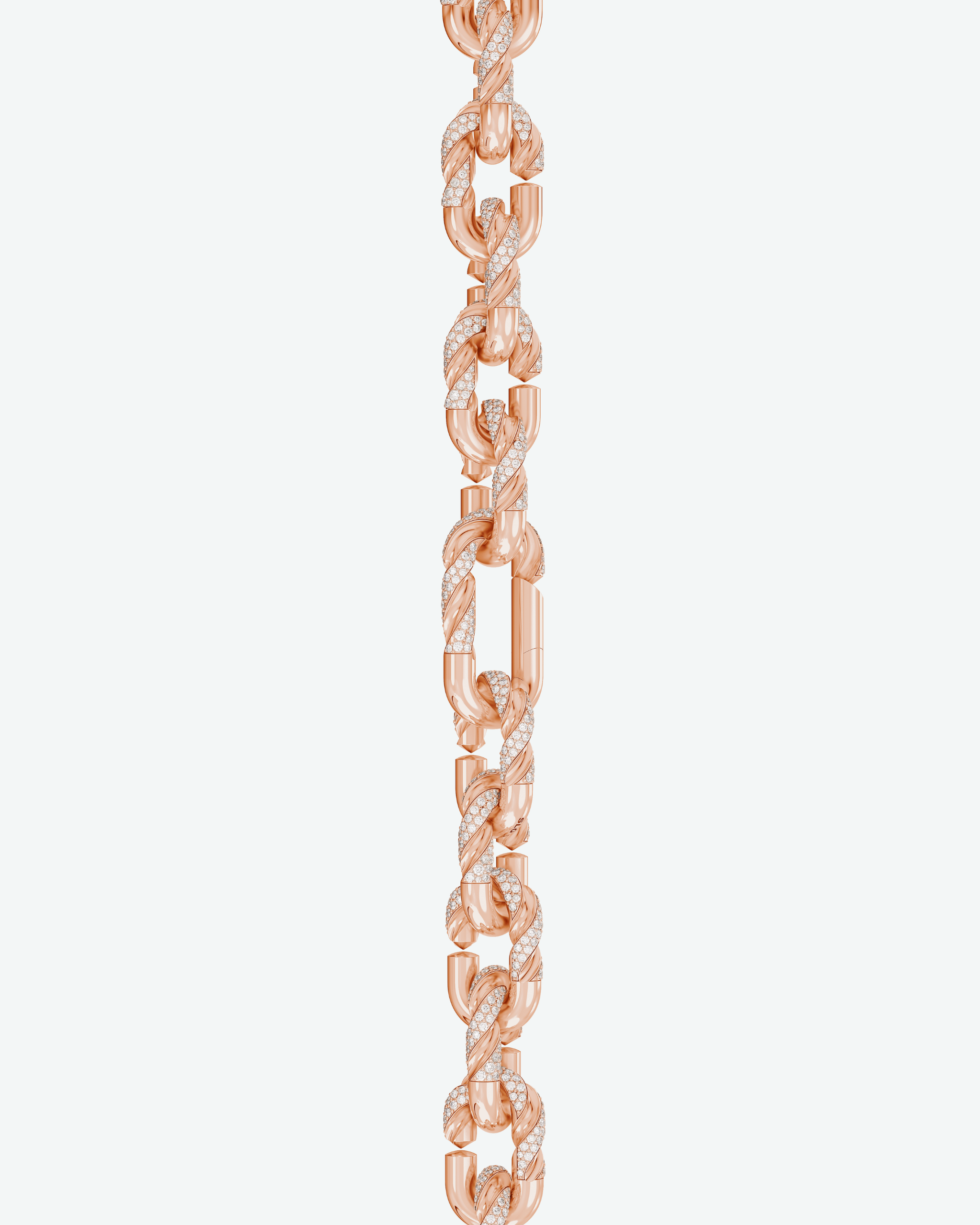 Machina Link Bracelet 4mm in Rose Gold with Diamonds